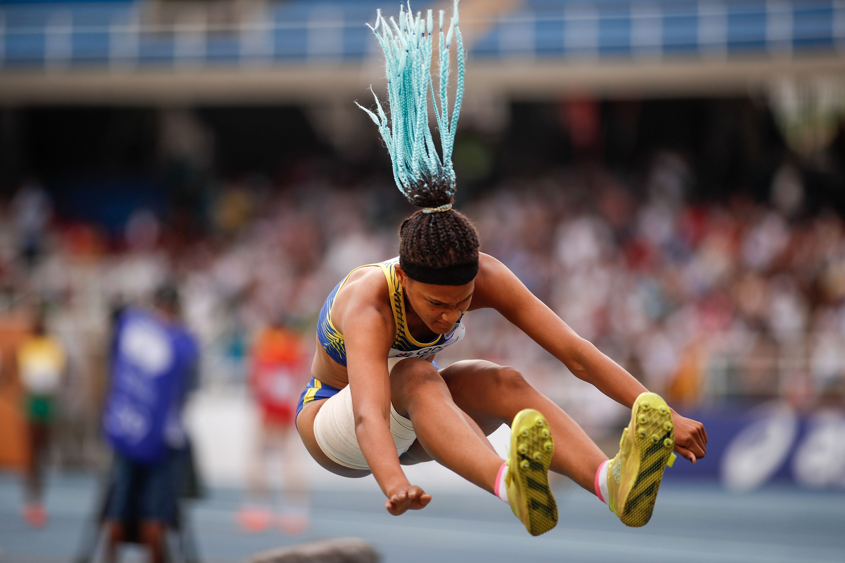 Mairy Pires competes at the World Athletics U20 Championships Cali 22