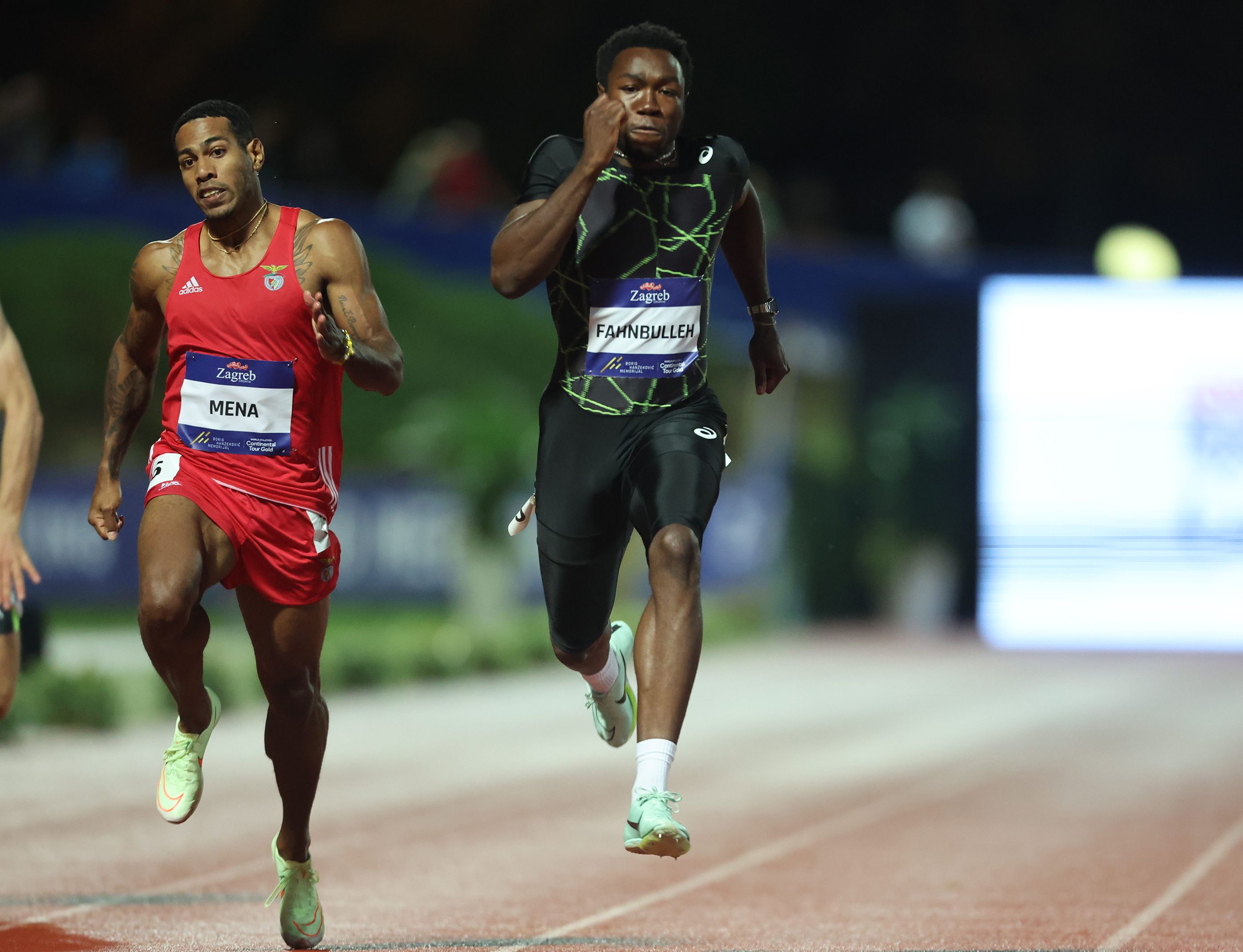 Joseph Fahnbulleh on his way to a 200m win at the Boris Hanzekovic Memorial in Zagreb