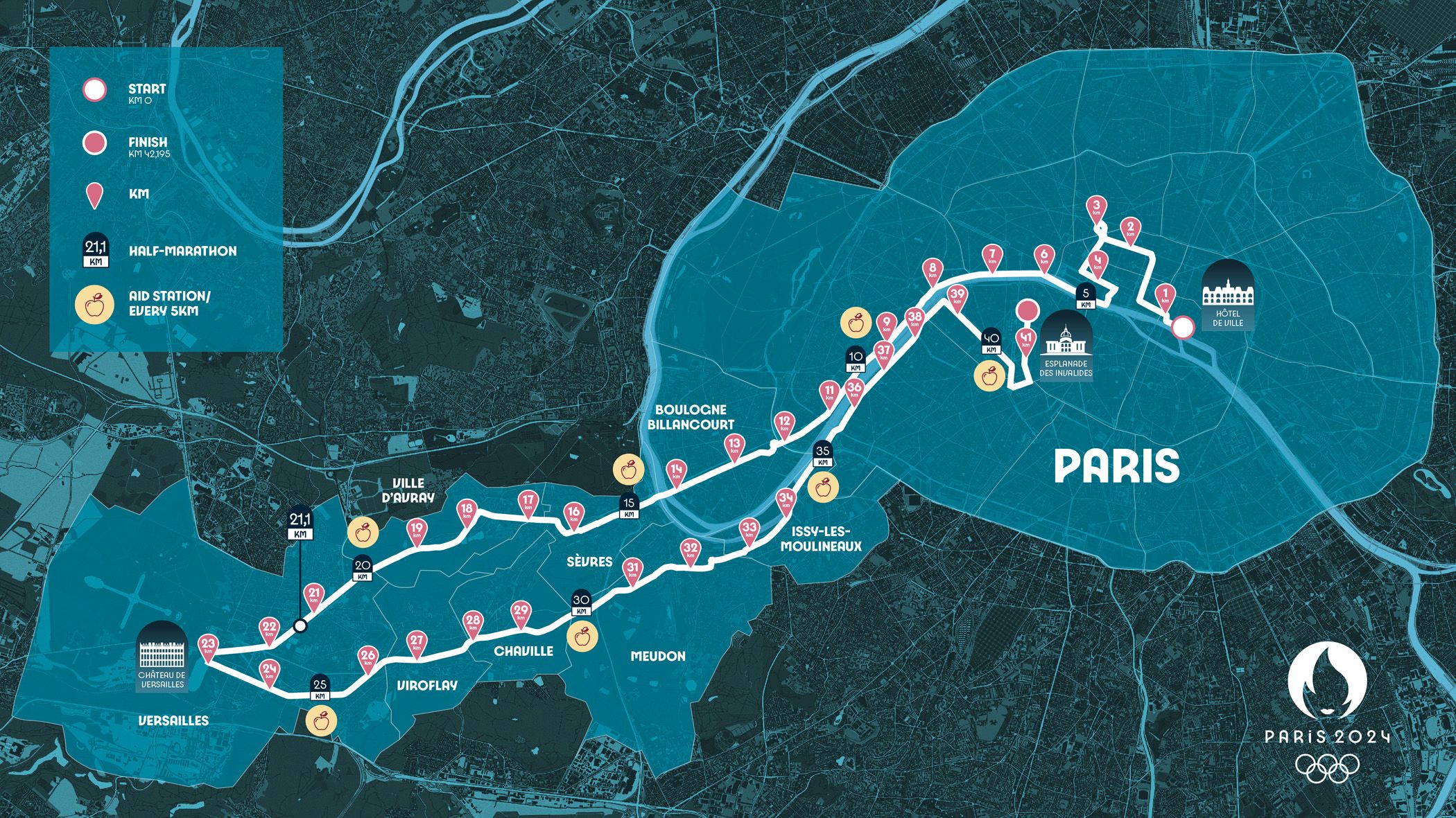Marathon course for the Paris 2024 Olympic Games