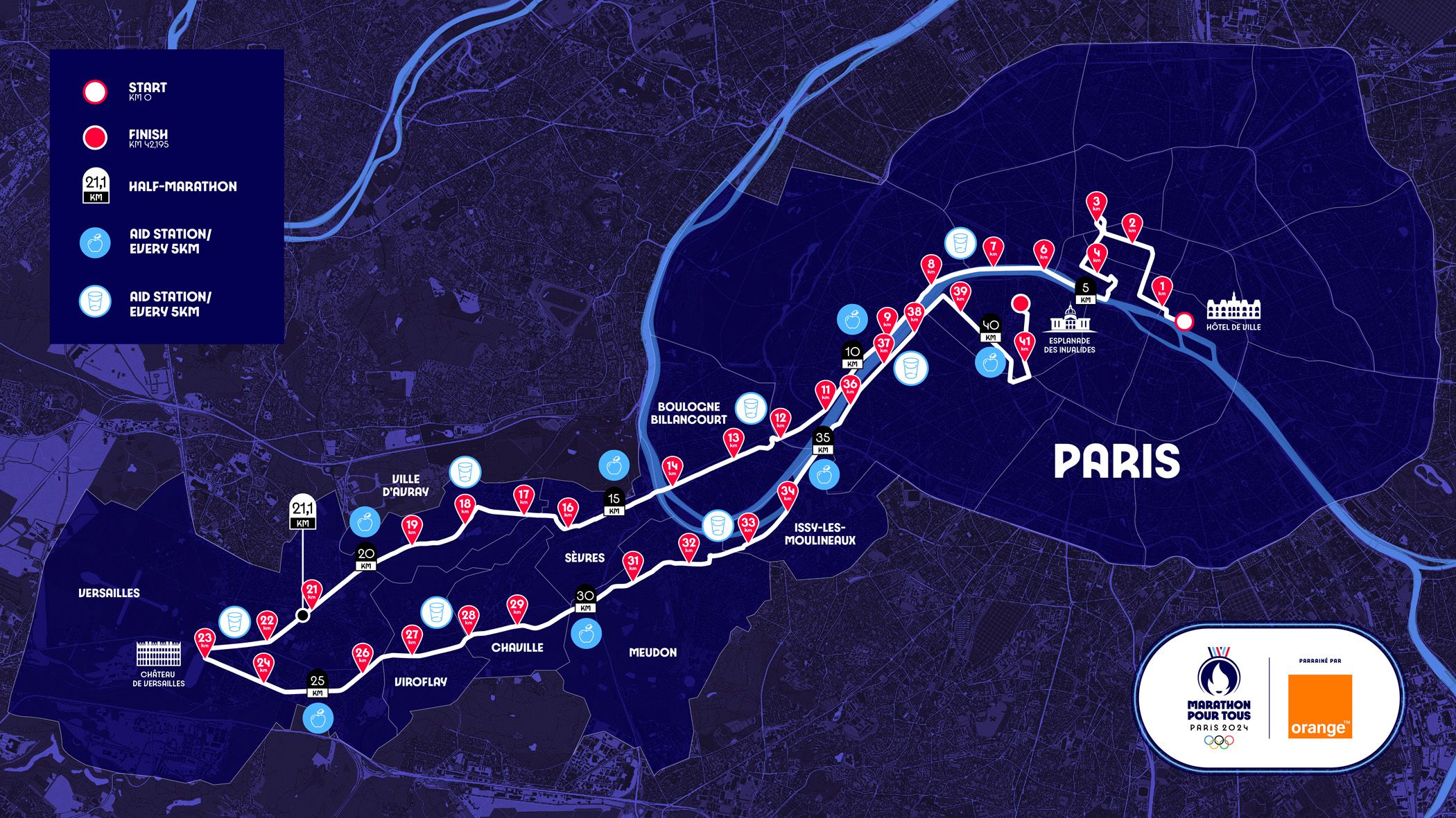Mass event run course for the Paris 2024 Olympic Games