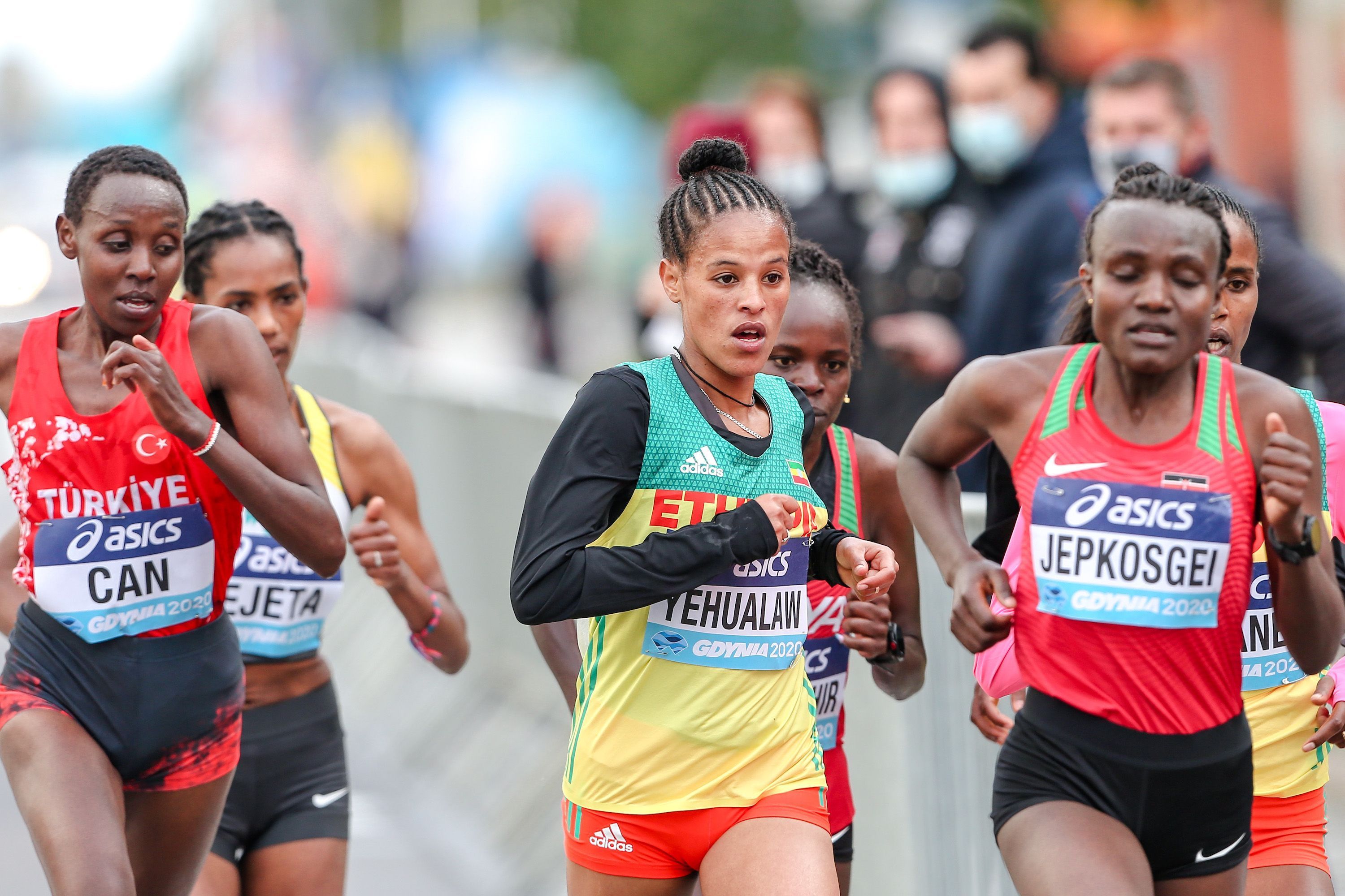 Yalemzerf Yehualaw at the World Half Marathon Championships in Gdynia