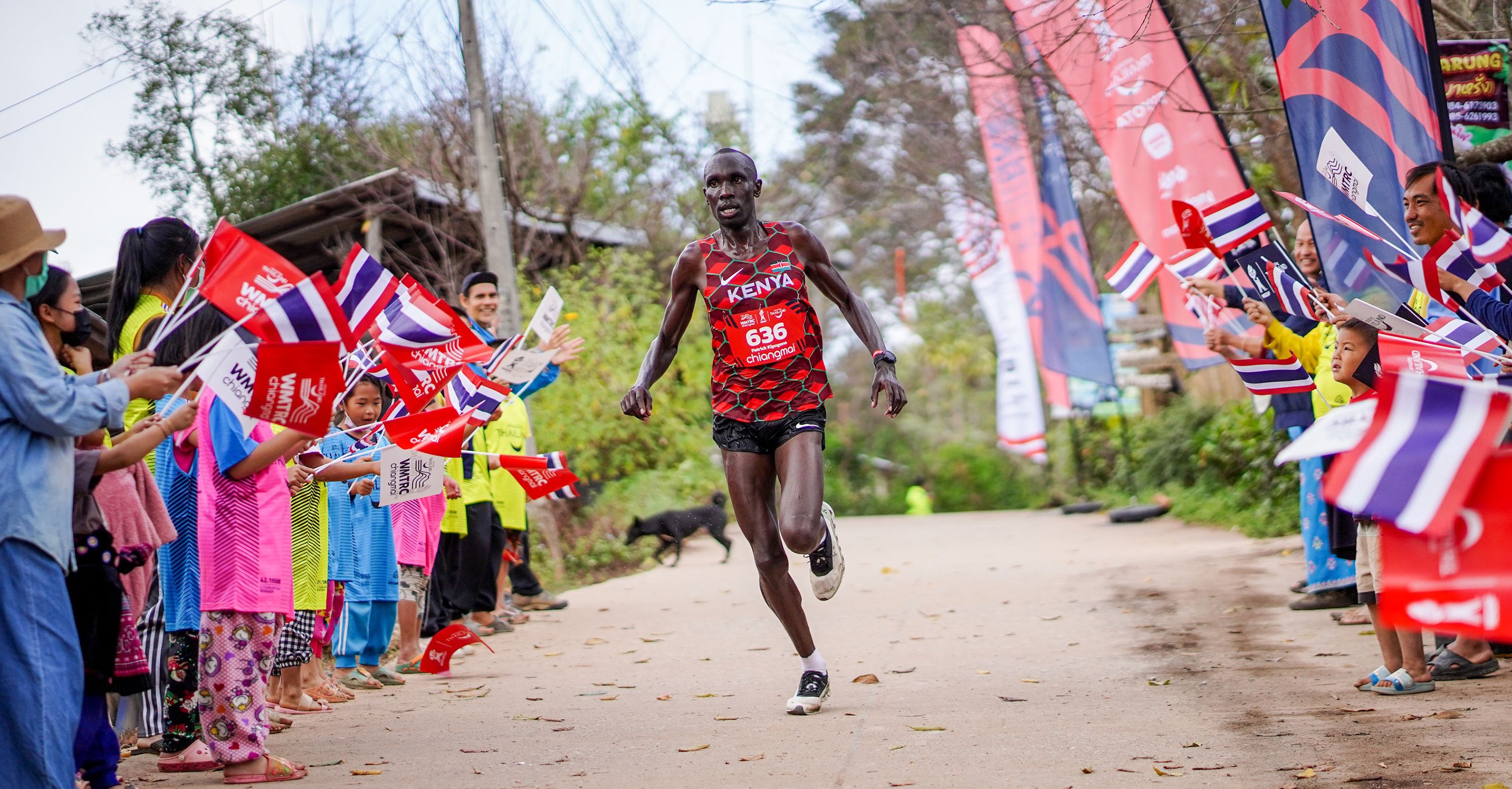 Kenya's Patrick Kipngeno on his way to uphill victory at the World Mountain and Trail Running Championships