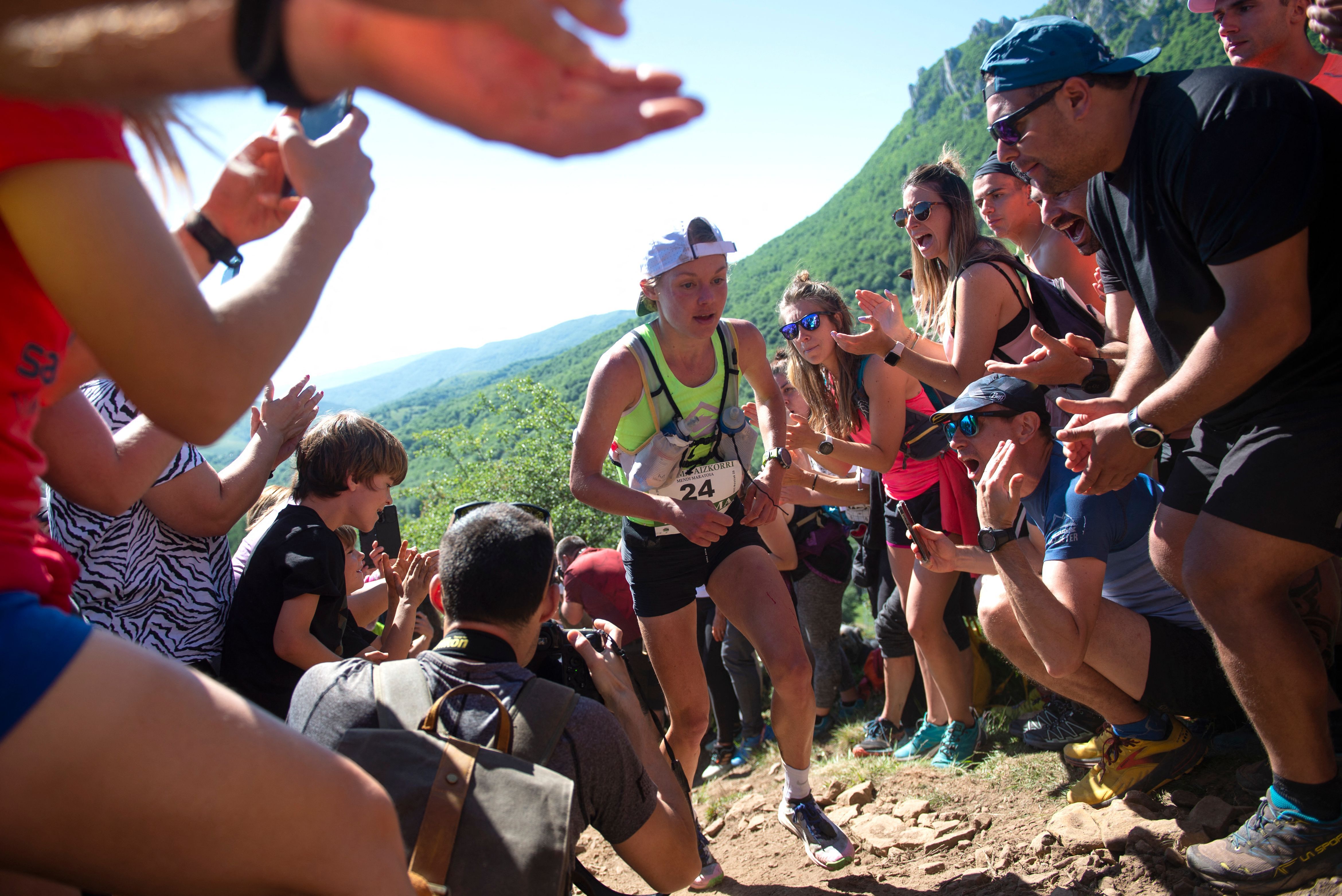 Nienke Brinkman on her way to winning the Zegama-Aizkorri mountain marathon