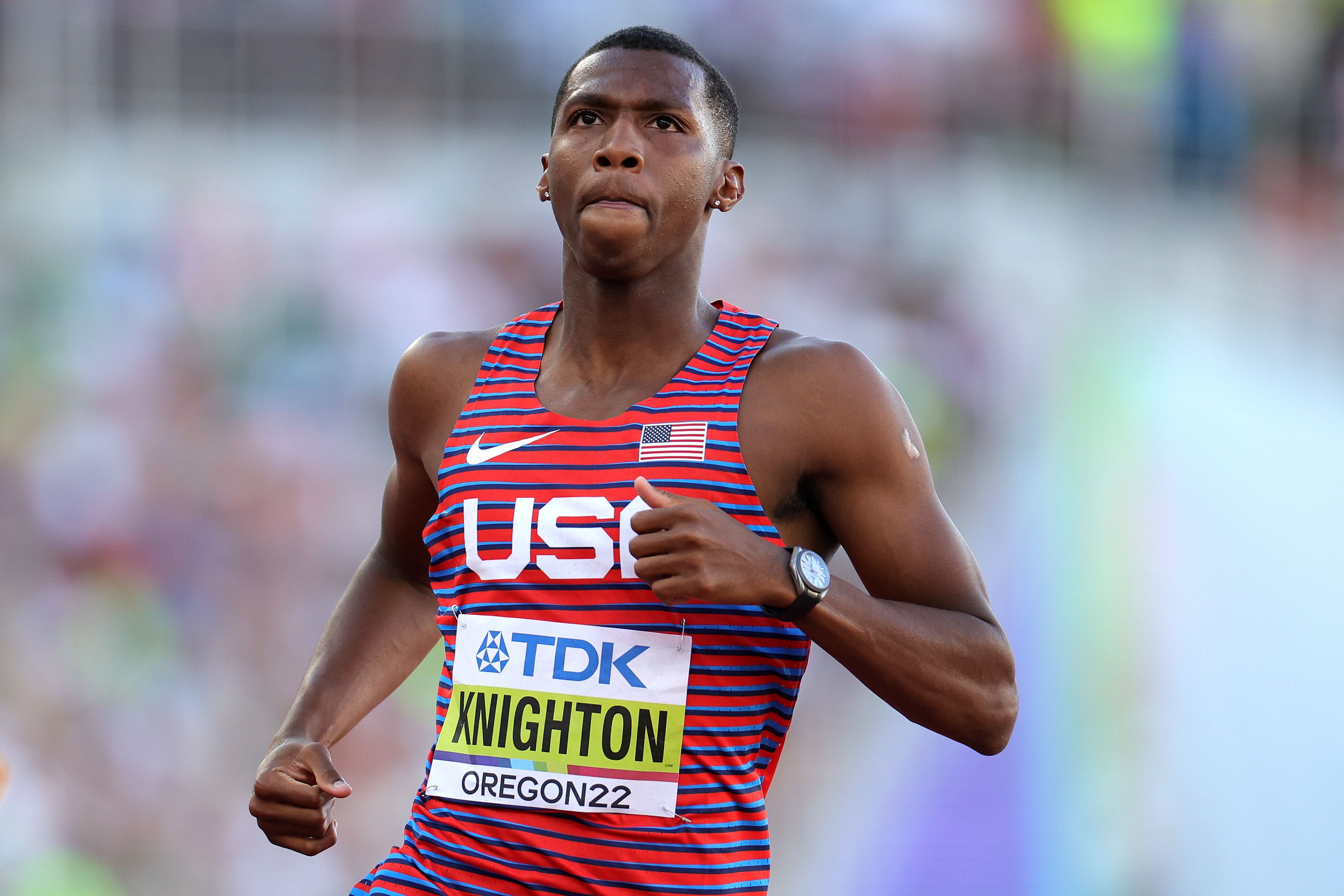 Erriyon Knighton at the World Athletics Championships Oregon22