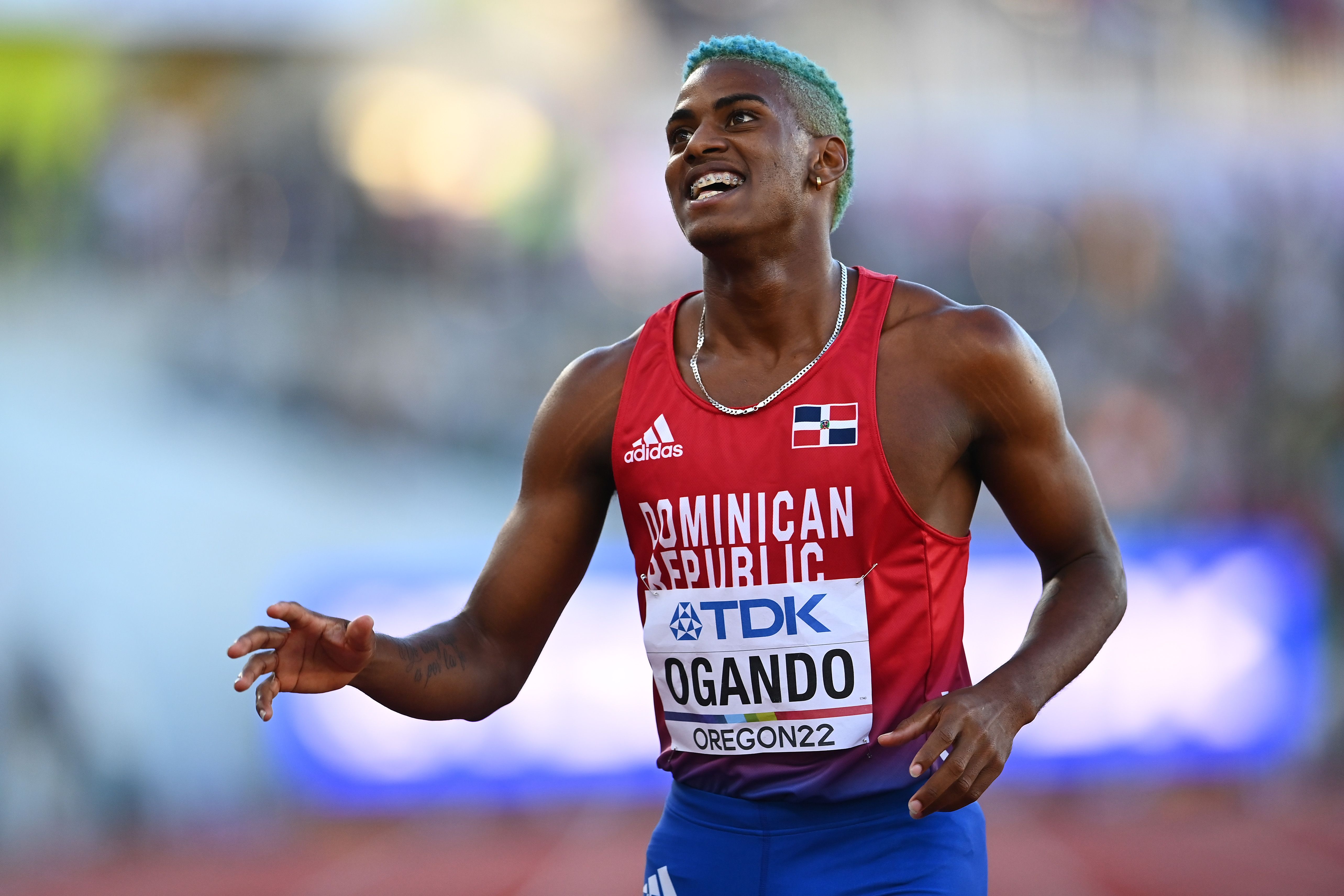Alexander Ogando in action at the World Athletics Championships Oregon22