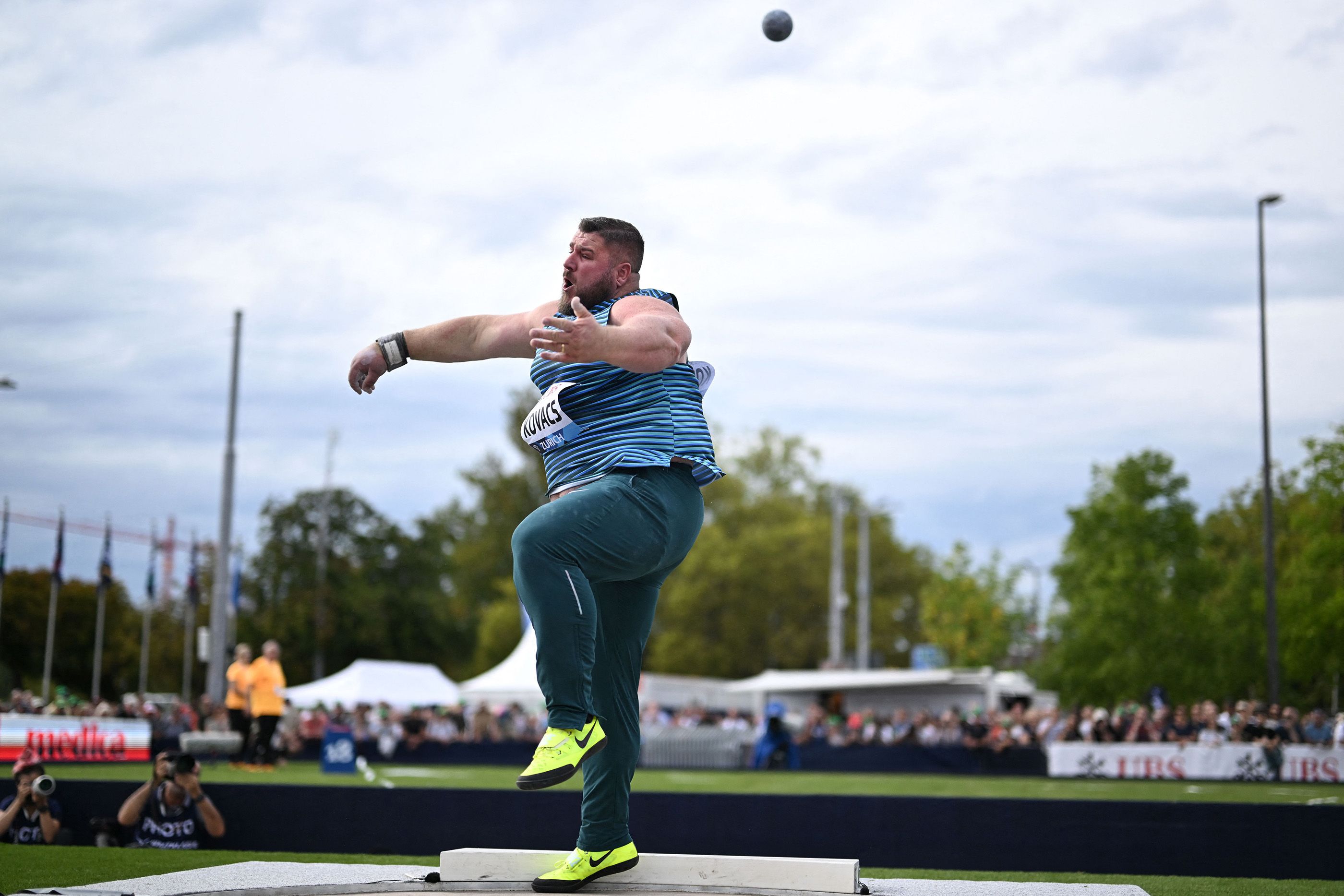 Joe Kovacs competes in the Wanda Diamond League final in Zurich