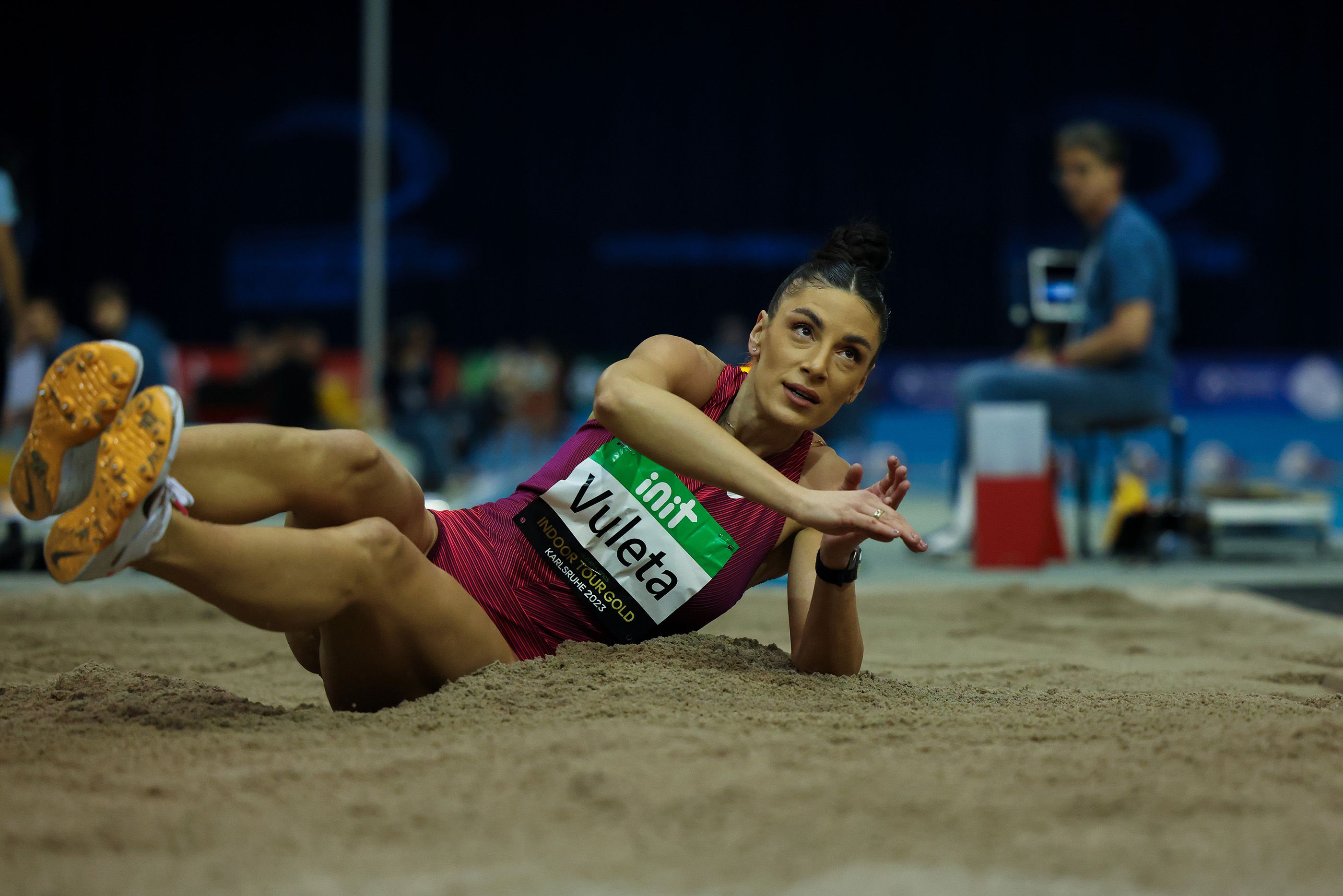 Long jump winner Ivana Vuleta at the World Indoor Tour Gold meeting in Karlsruhe