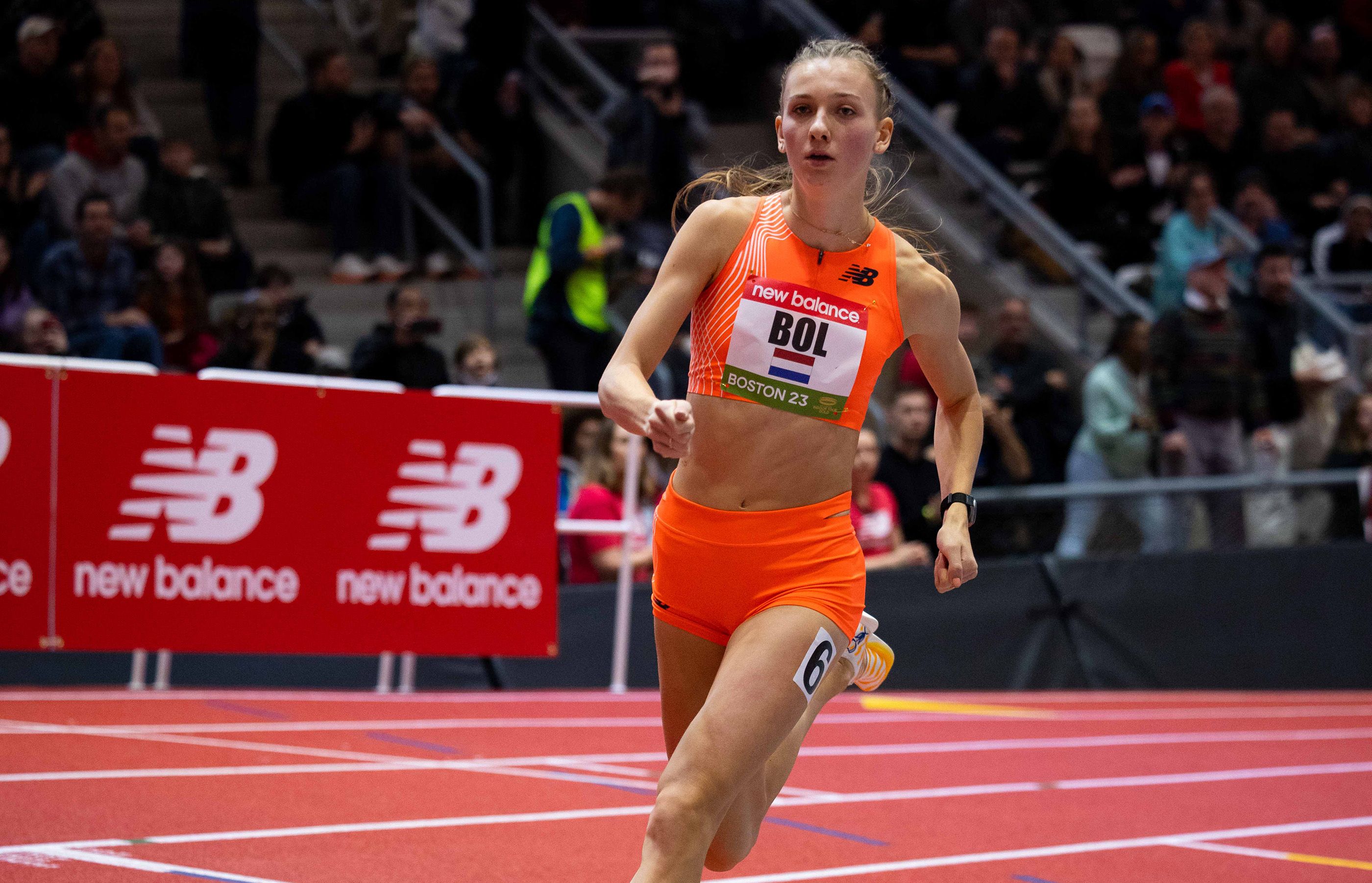 Femke Bol in 500m action in Boston