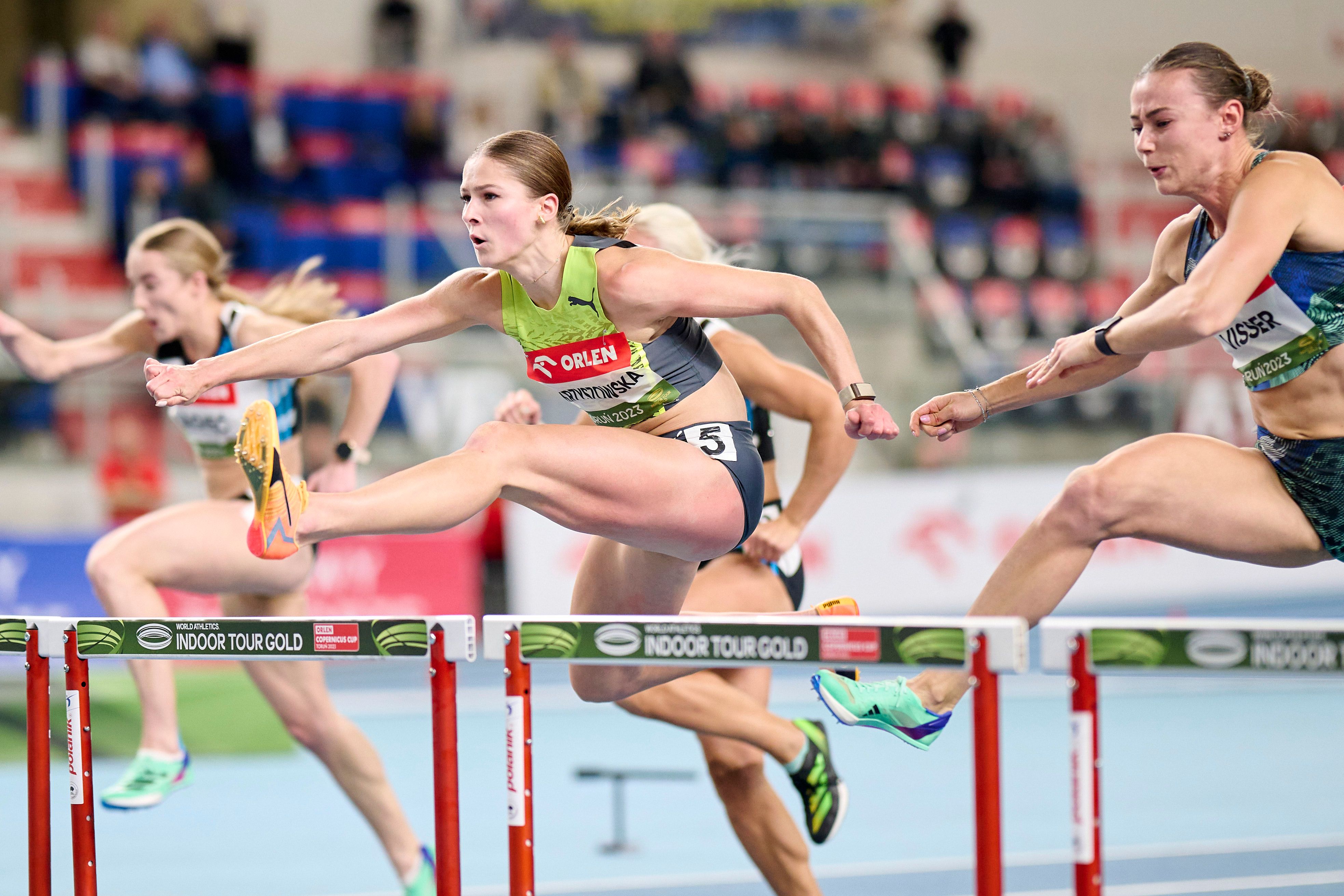 Pia Skrzyszowska in action at the World Athletics Indoor Tour Gold meeting in Torun