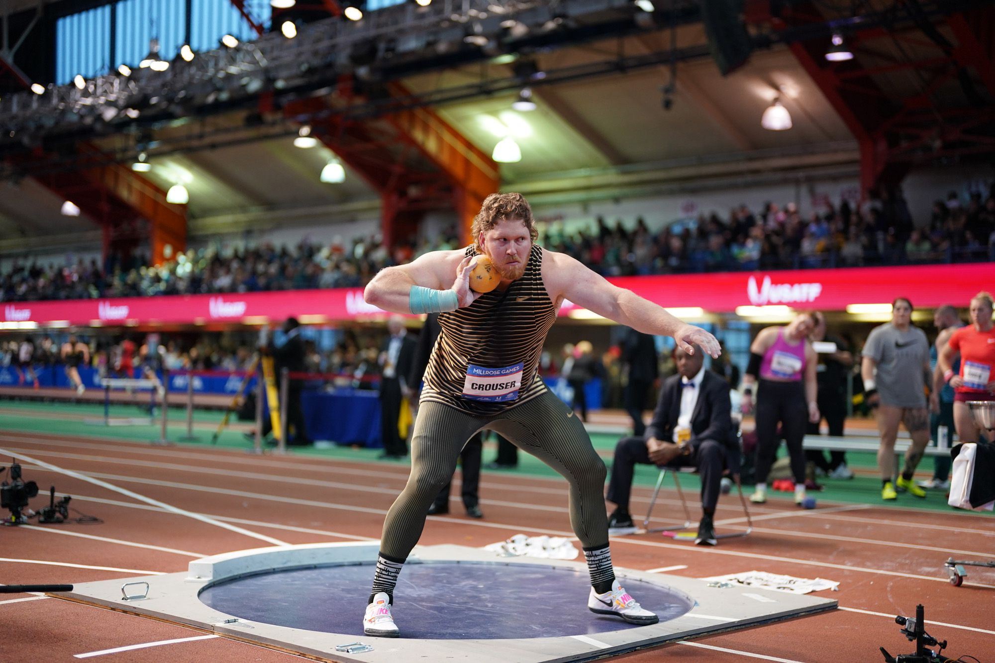 Ryan Crouser in the shot put at the Millrose Games