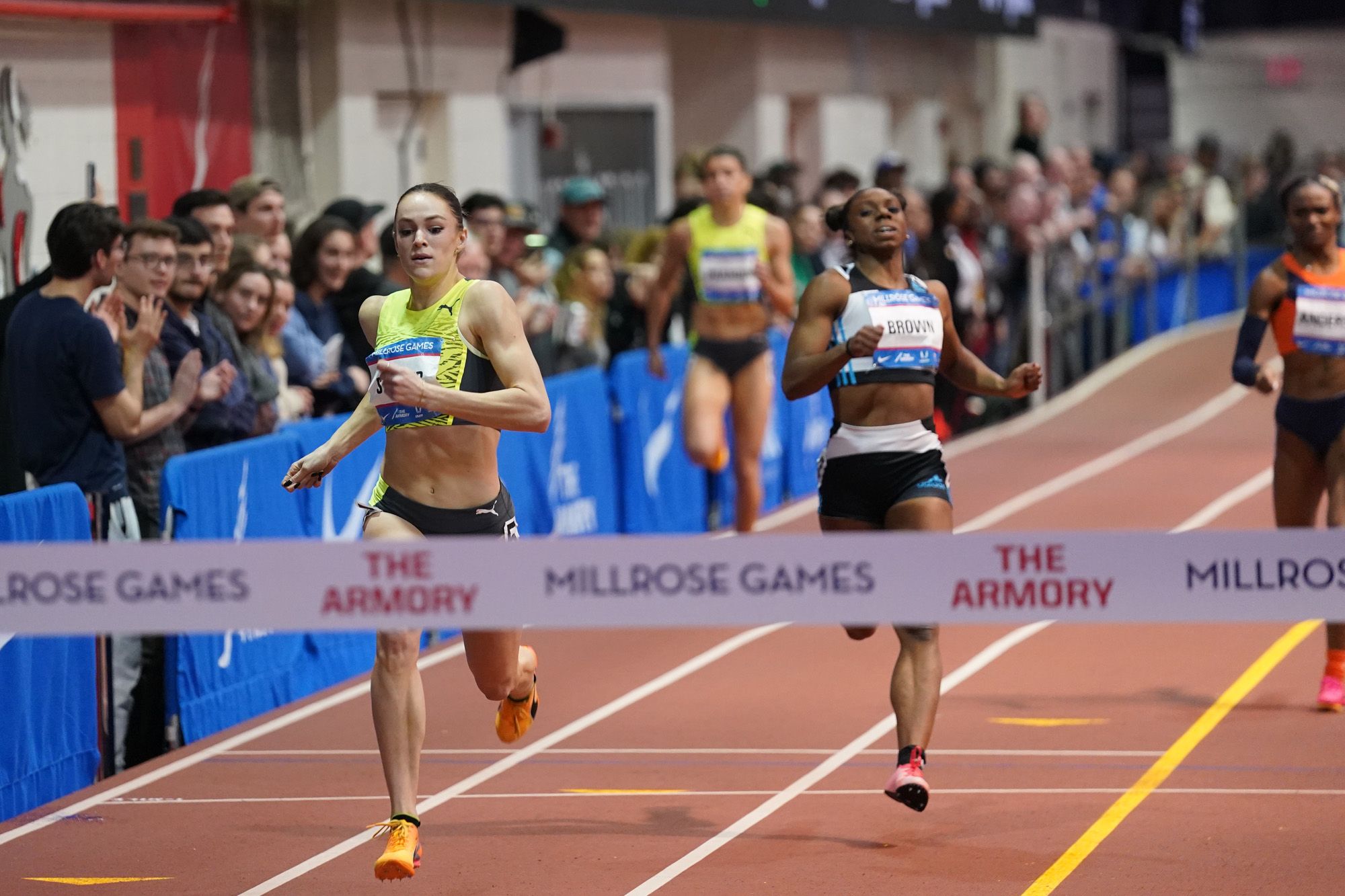 Abby Steiner wins the 300m at the Millrose Games