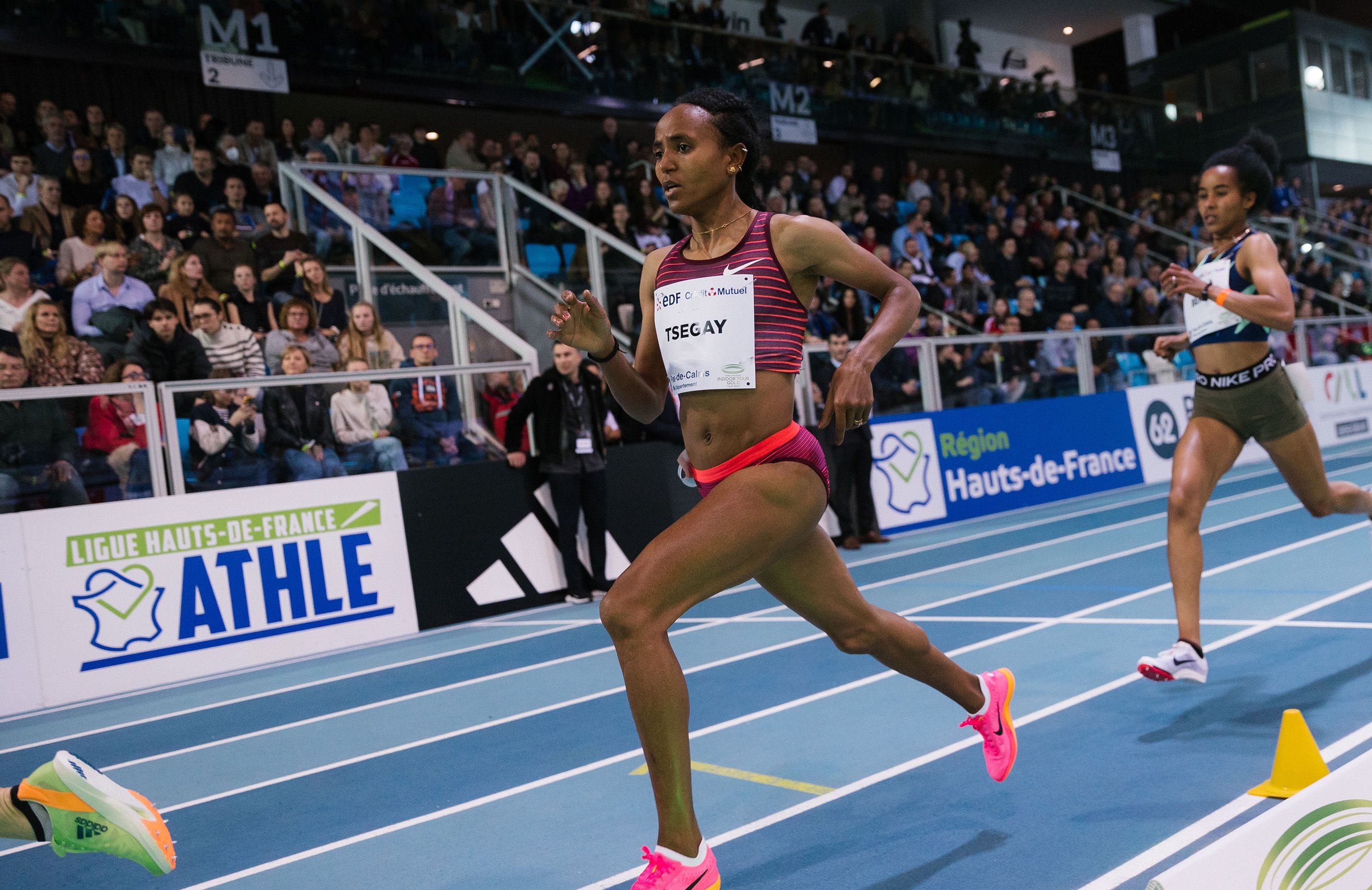 Gudaf Tsegay competes at the World Indoor Tour Gold meeting in Lievin