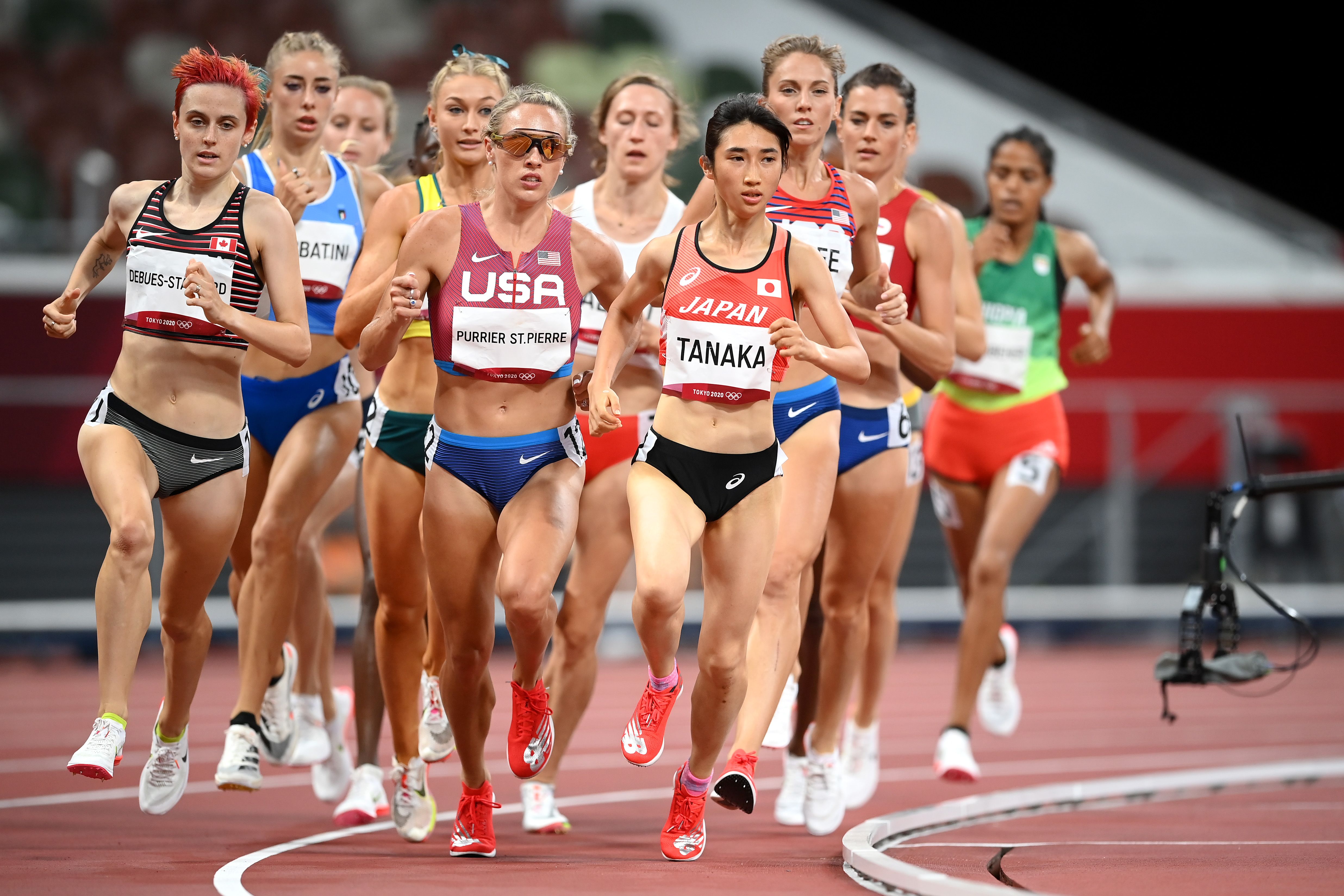 Nozomi Tanaka competes in the 1500m at the Tokyo 2020 Olympics