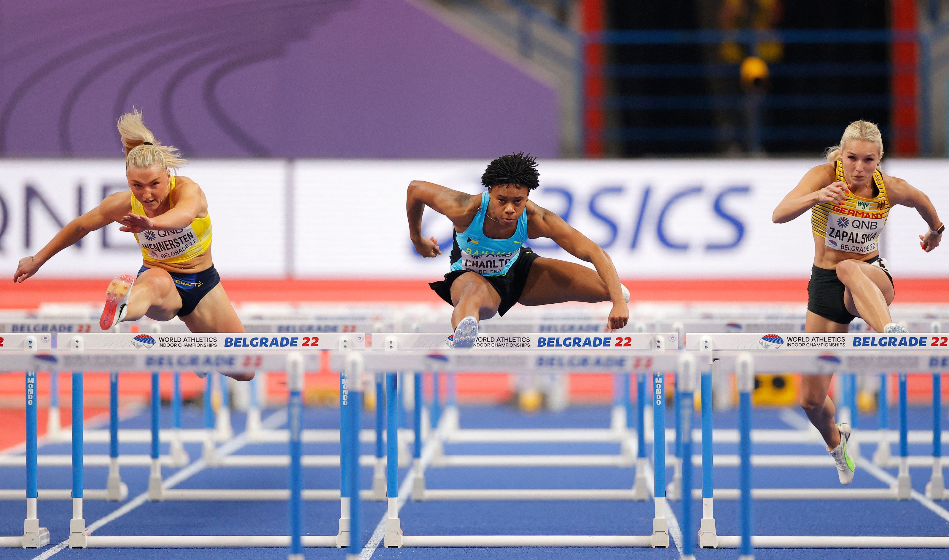 Devynne Charlton competes at the World Athletics Indoor Championships Belgrade 22