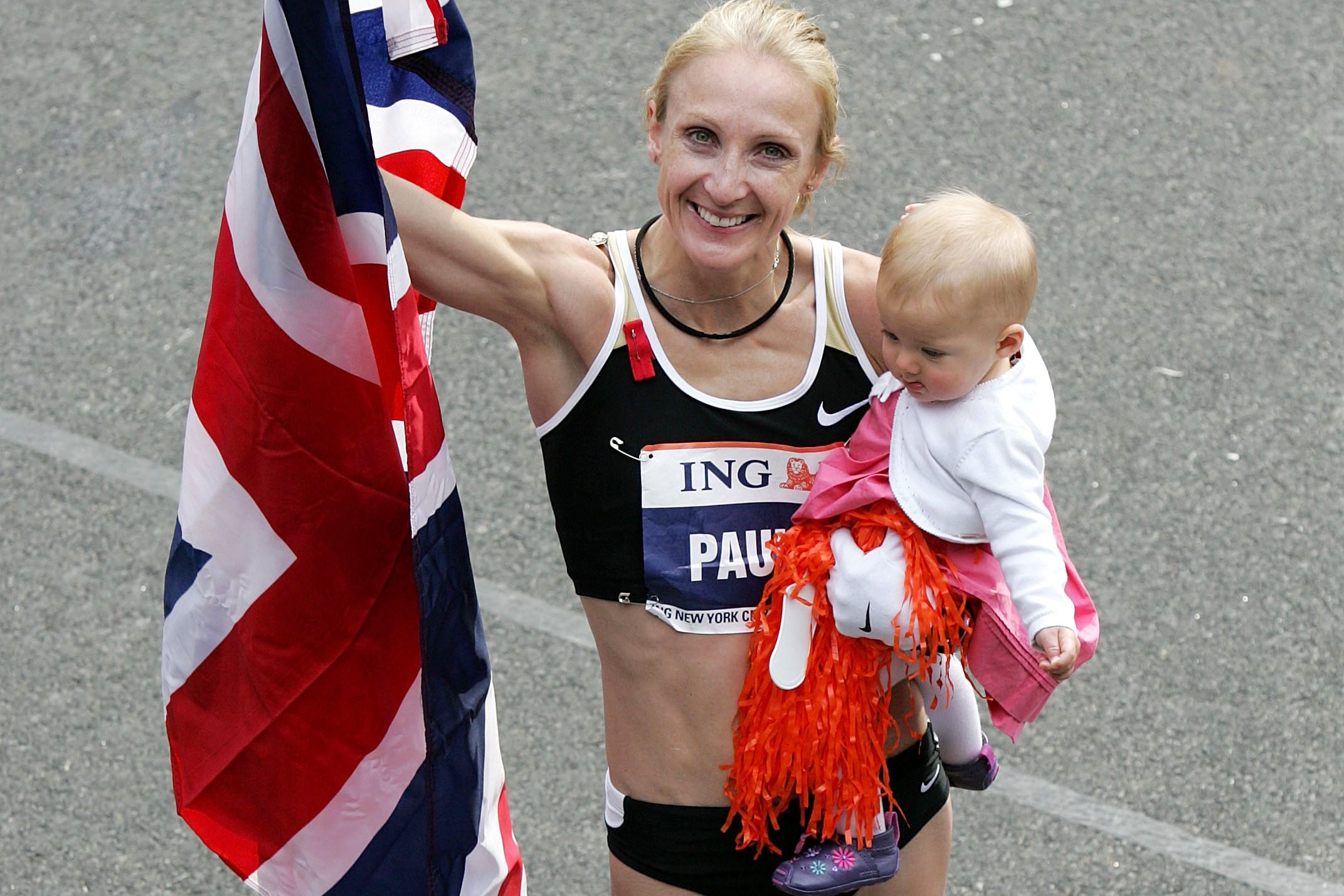 Paula Radcliffe after winning the 2008 New York Marathon