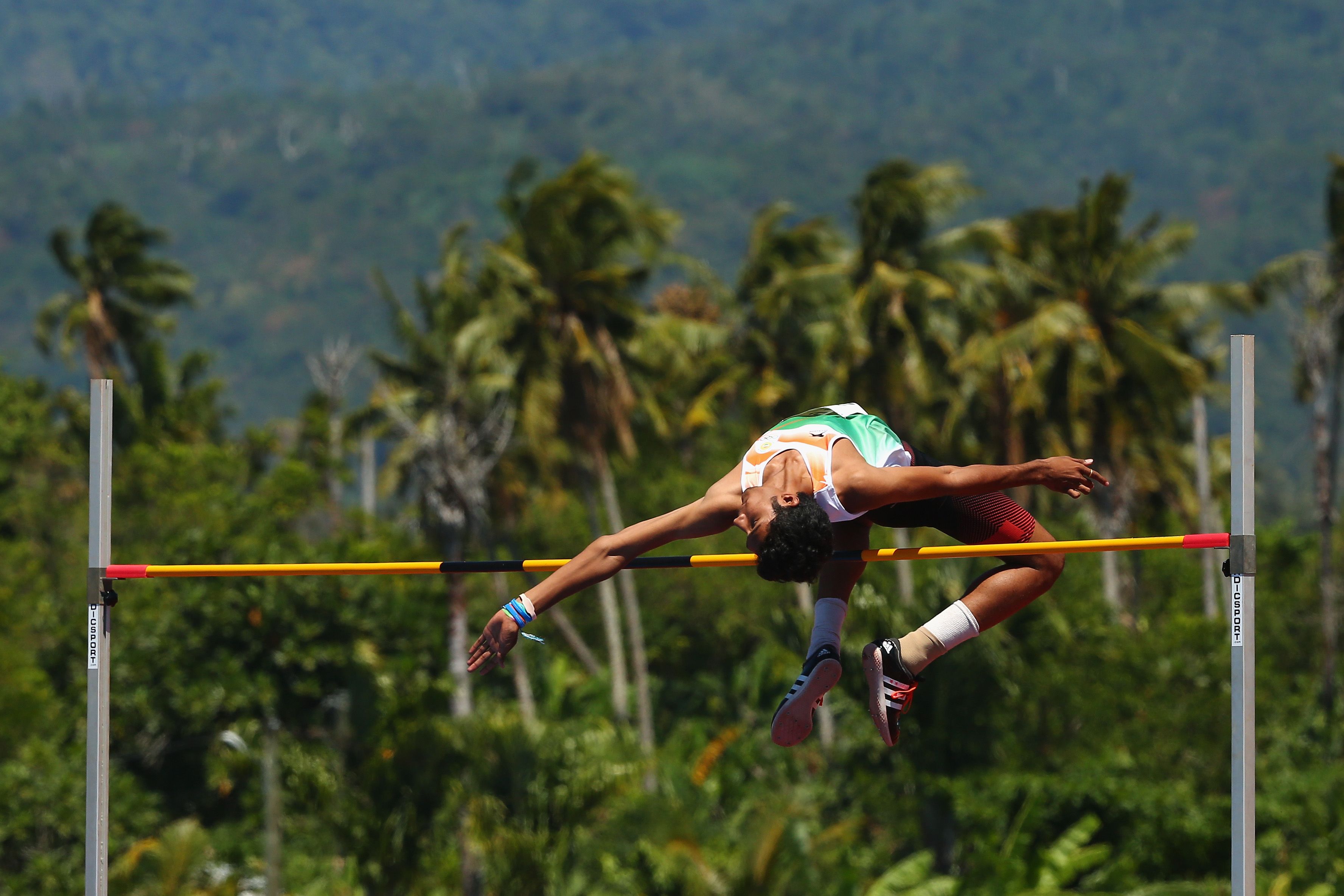 Tejaswin Shankar in action at the 2015 Commonwealth Youth Games in Apia, Samoa