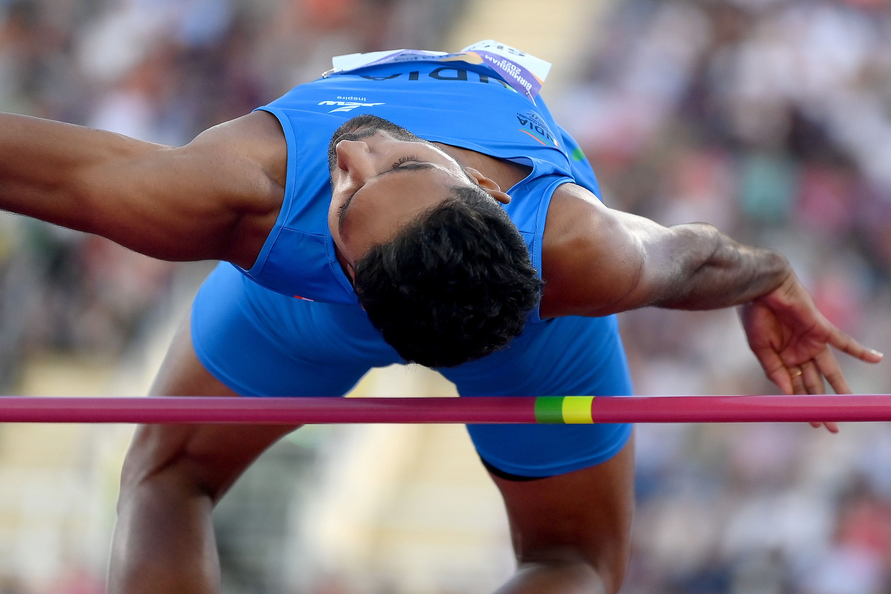 Tejaswin Shankar competes at the Commonwealth Games in Birmingham