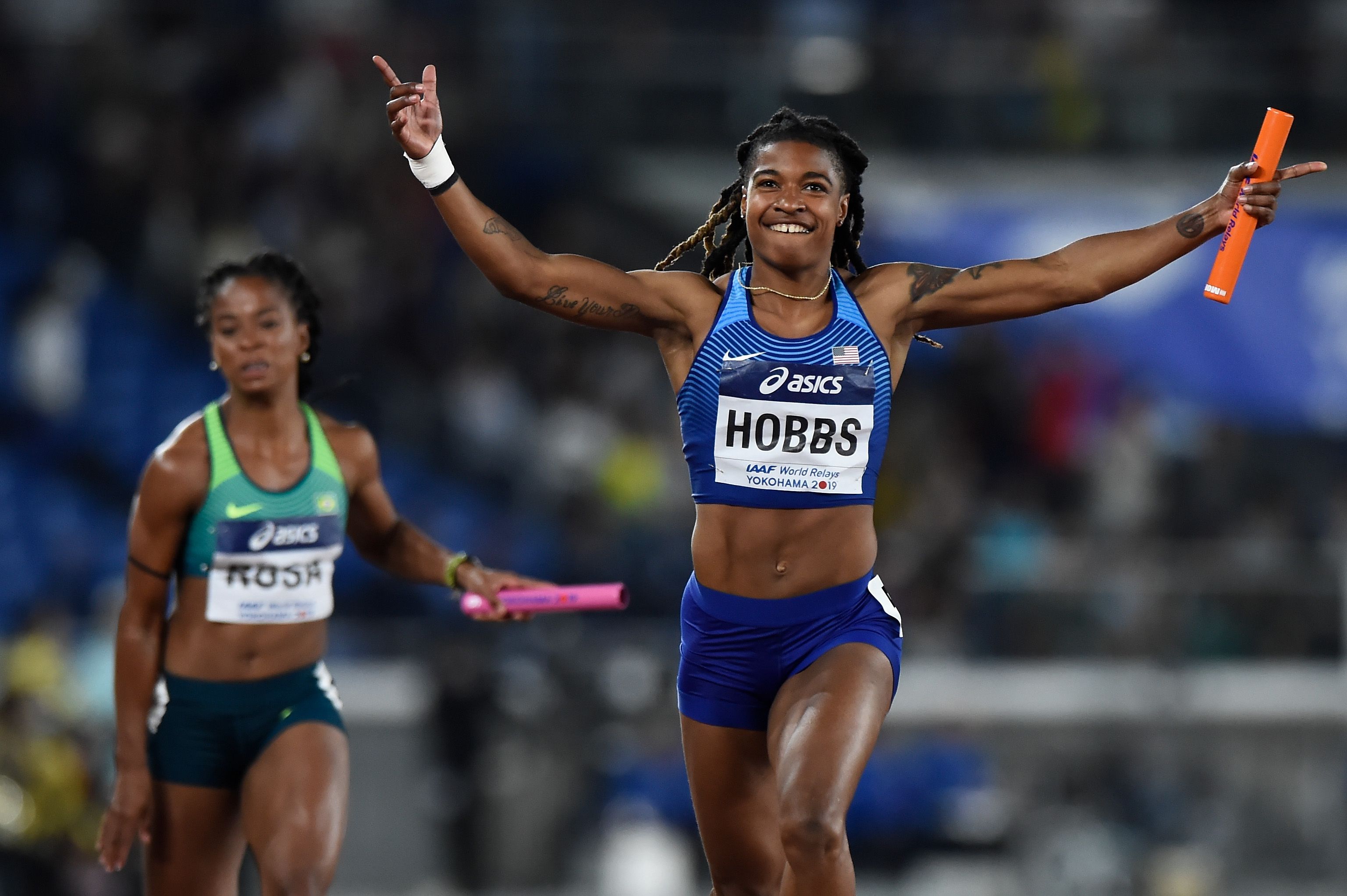 Aleia Hobbs at the 2019 World Athletics Relays in Yokohama