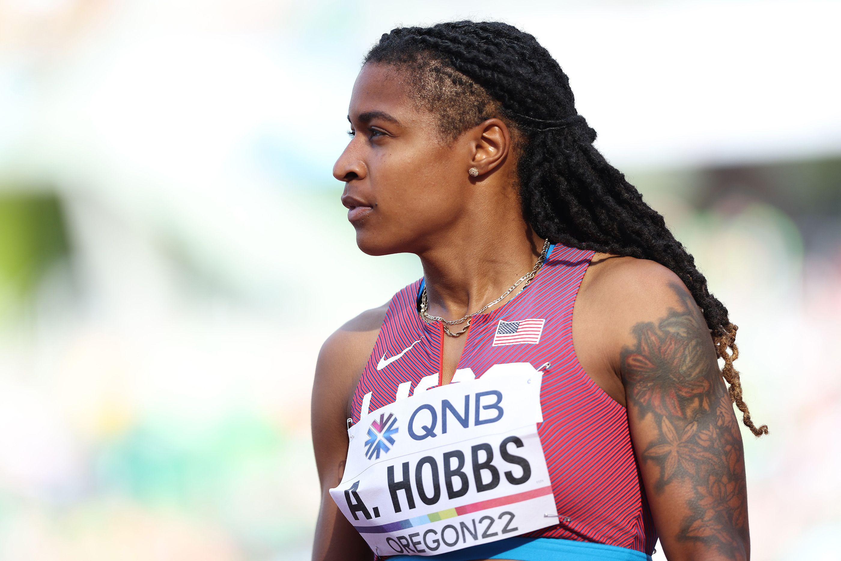Aleia Hobbs at the World Athletics Championships Oregon22