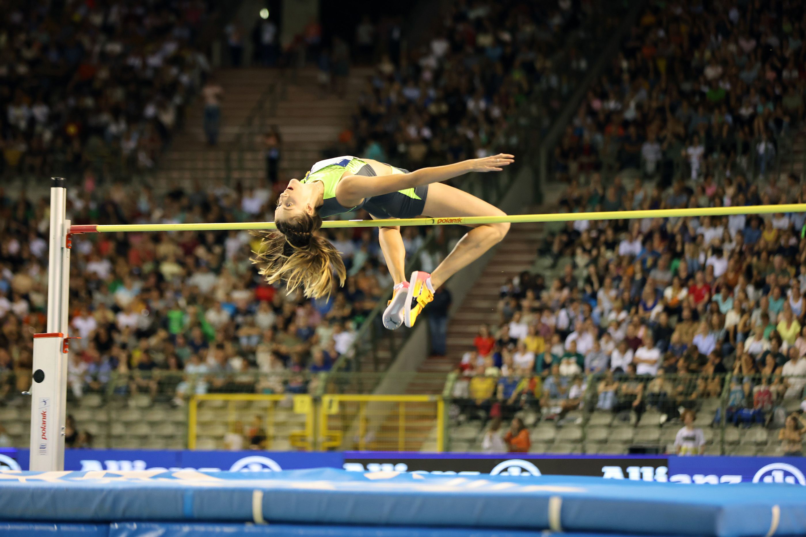 Yaroslava Mahuchikh competes at the Wanda Diamond League meeting in Brussels