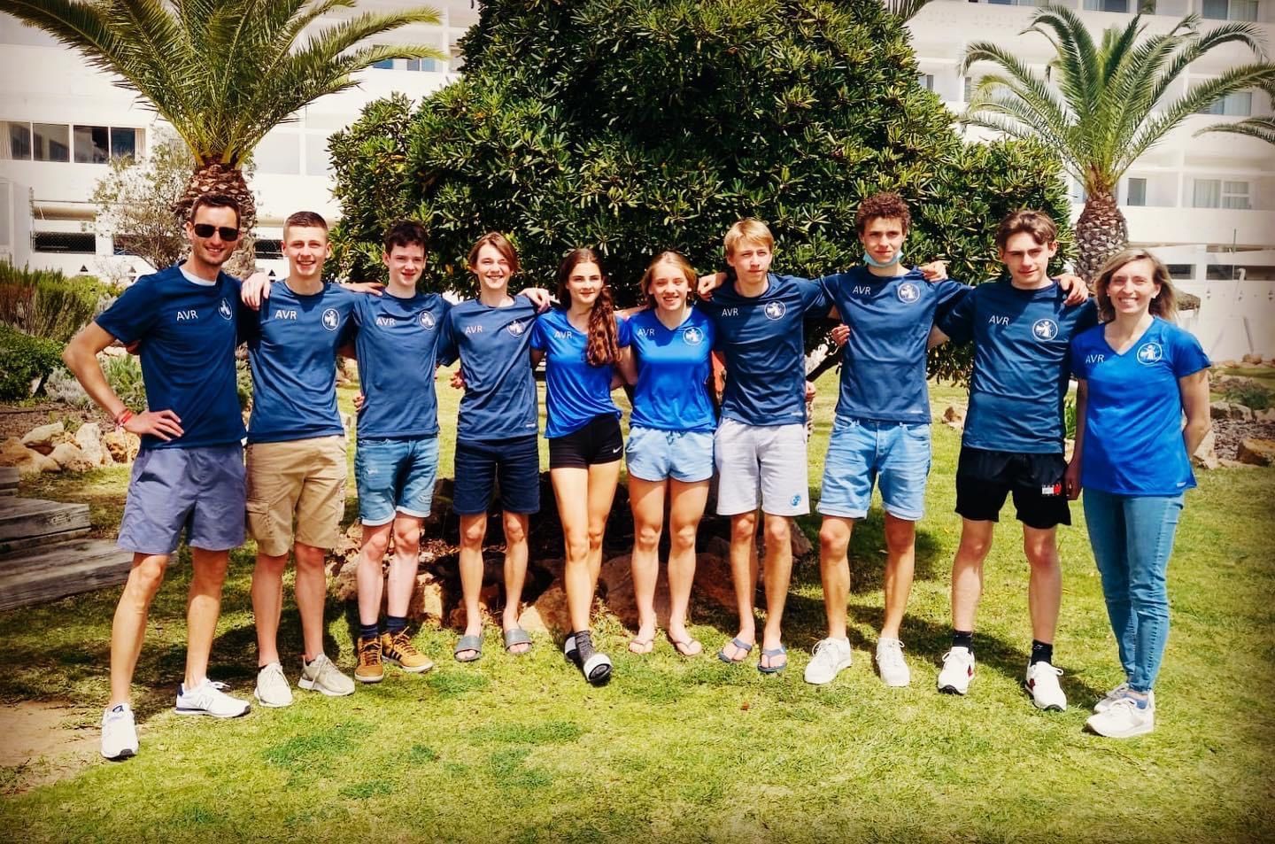 Evy Pieters (right) with a group of her athletes