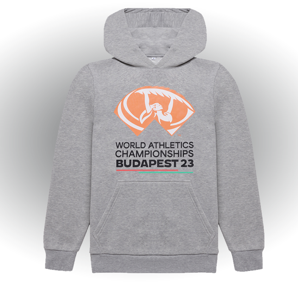 World Athletics Championships Budapest 2023 - World Athletics Budapest Logo Hoodie Grey Marl Unisex