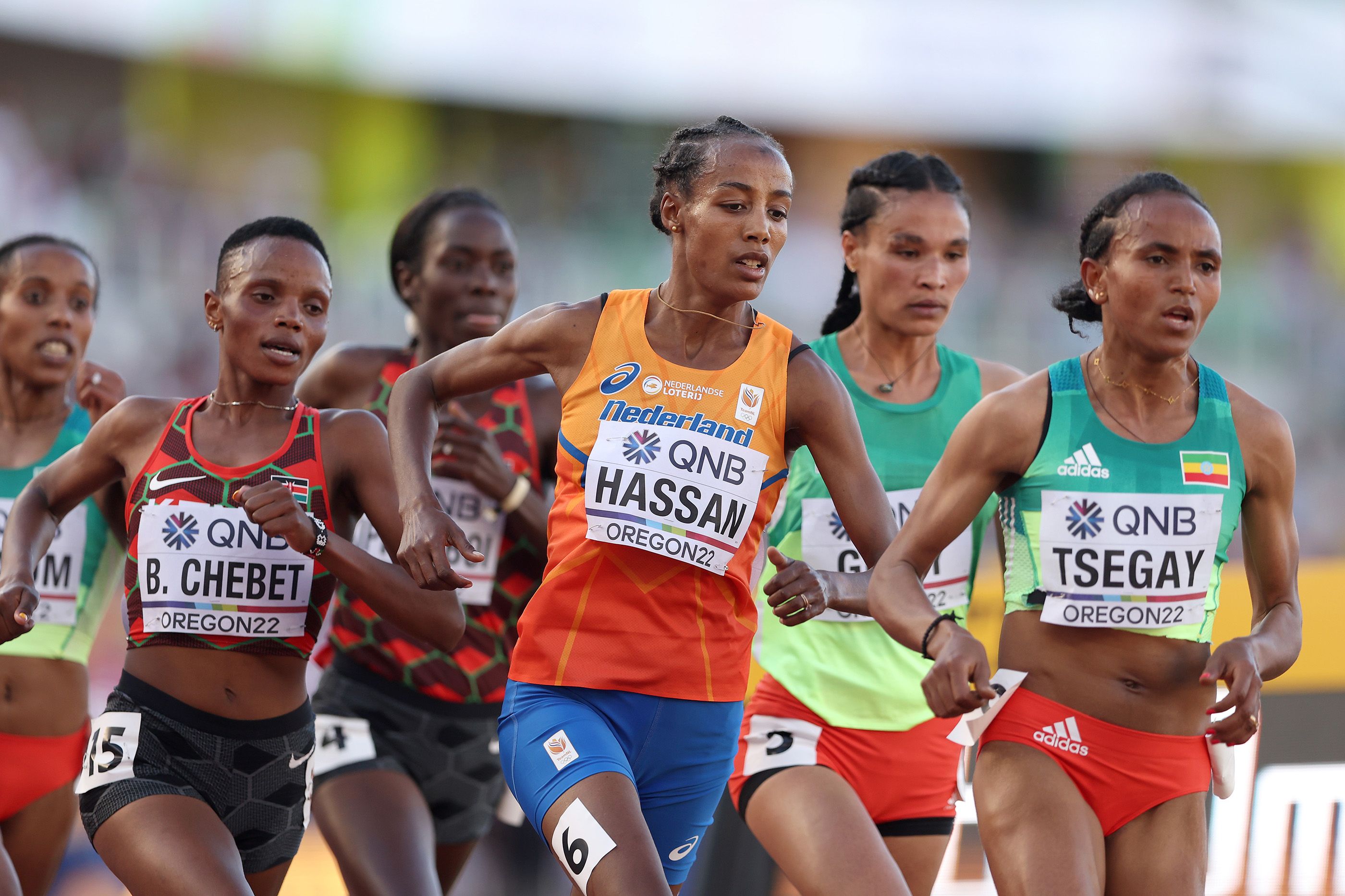 Beatrice Chebet races in the 5000m final at the World Athletics Championships Oregon22