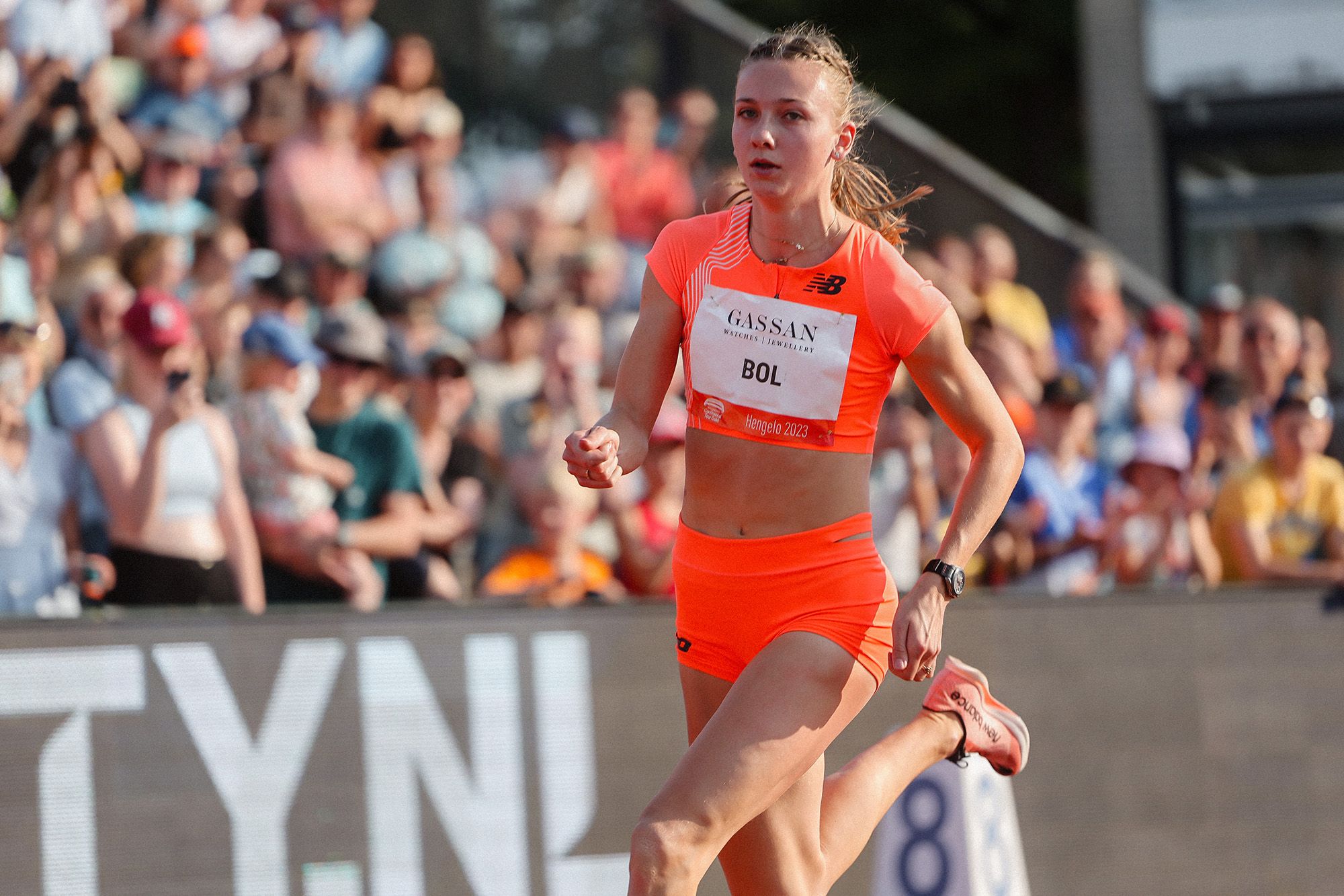 Femke Bol on her way to winning the 400m in Hengelo