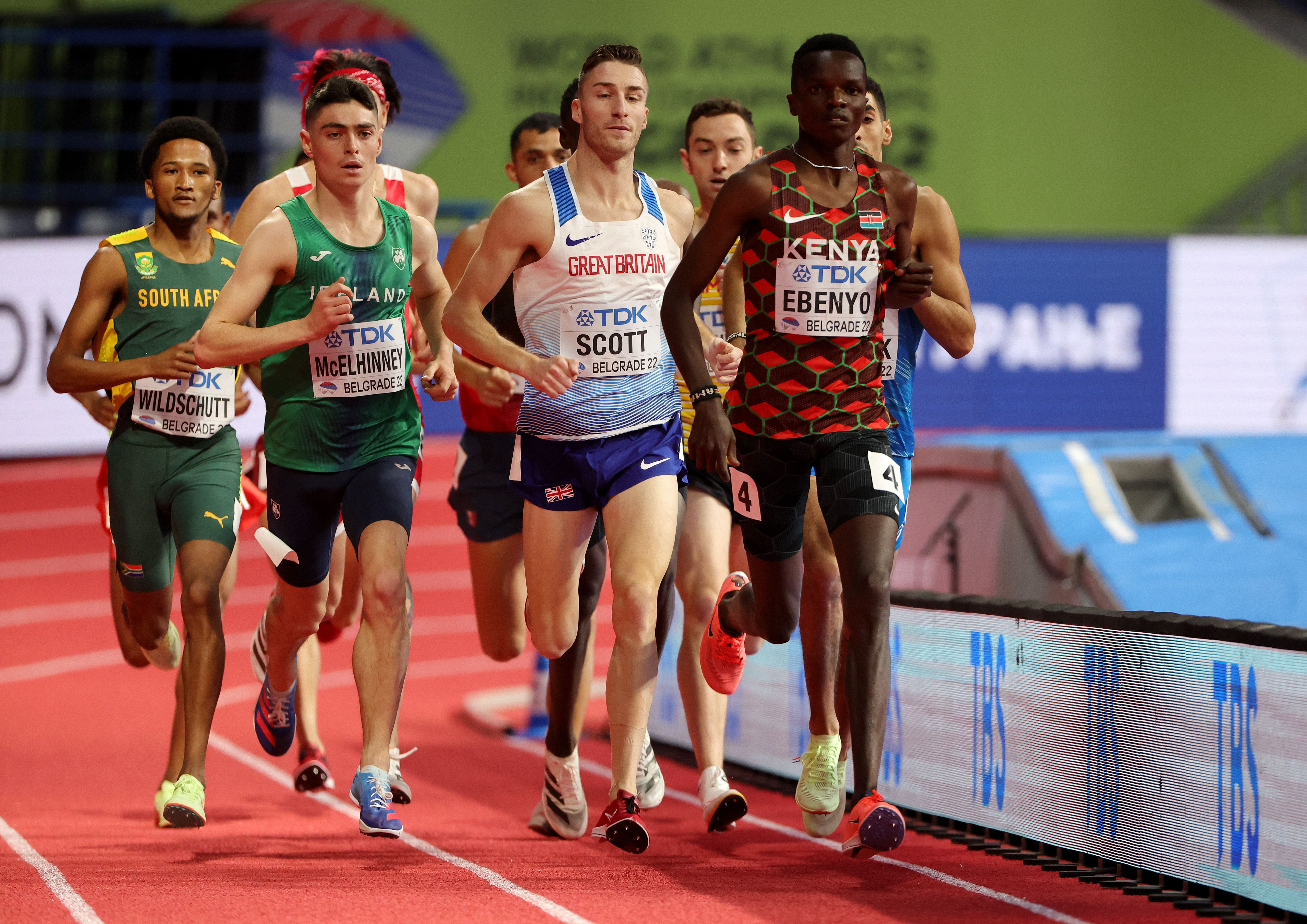 Daniel Ebenyo in the 3000m at the World Athletics Indoor Championships Belgrade 22