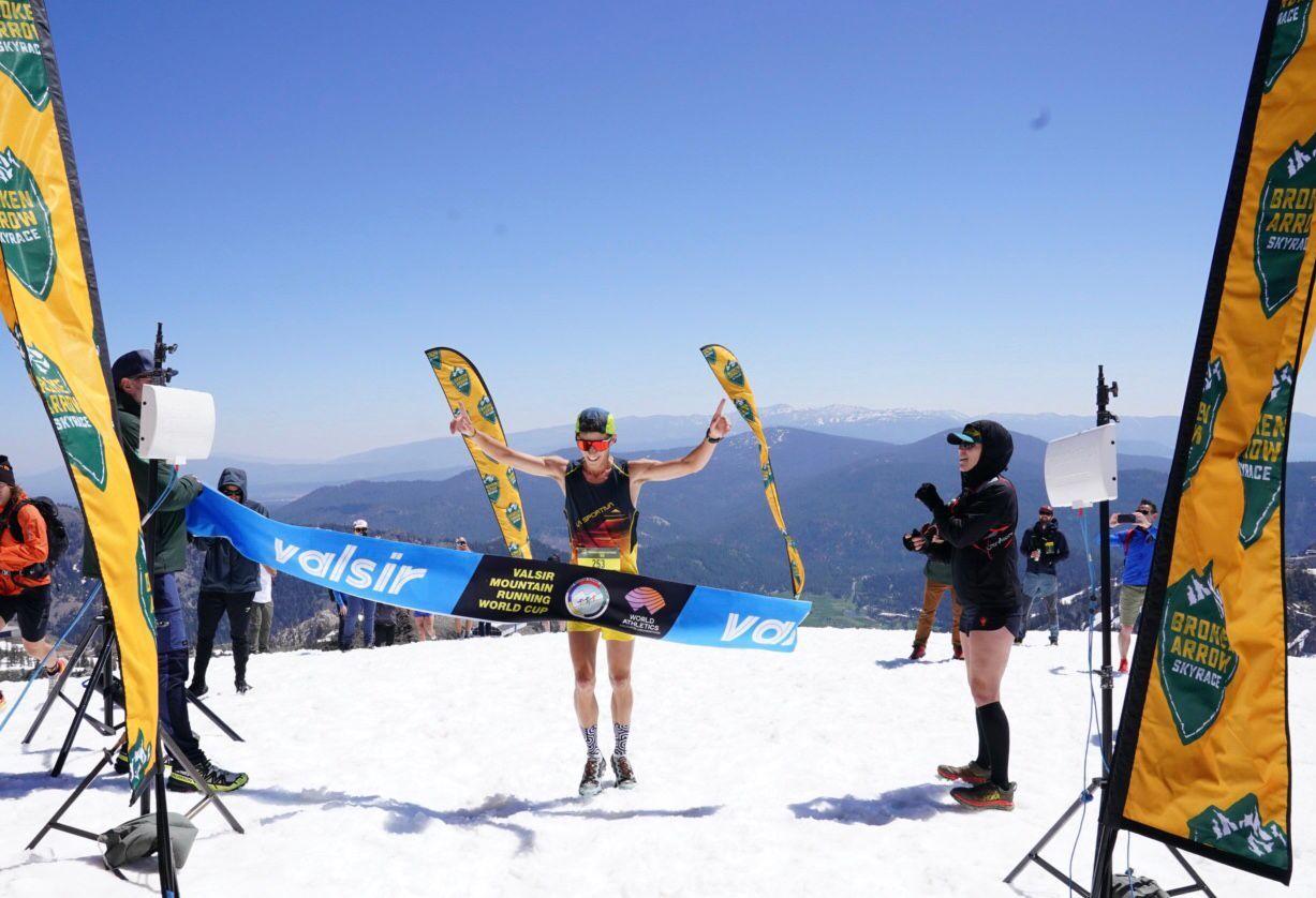 Andrea Rostan wins the vertical kilometre at the Broken Arrow Skyrace 