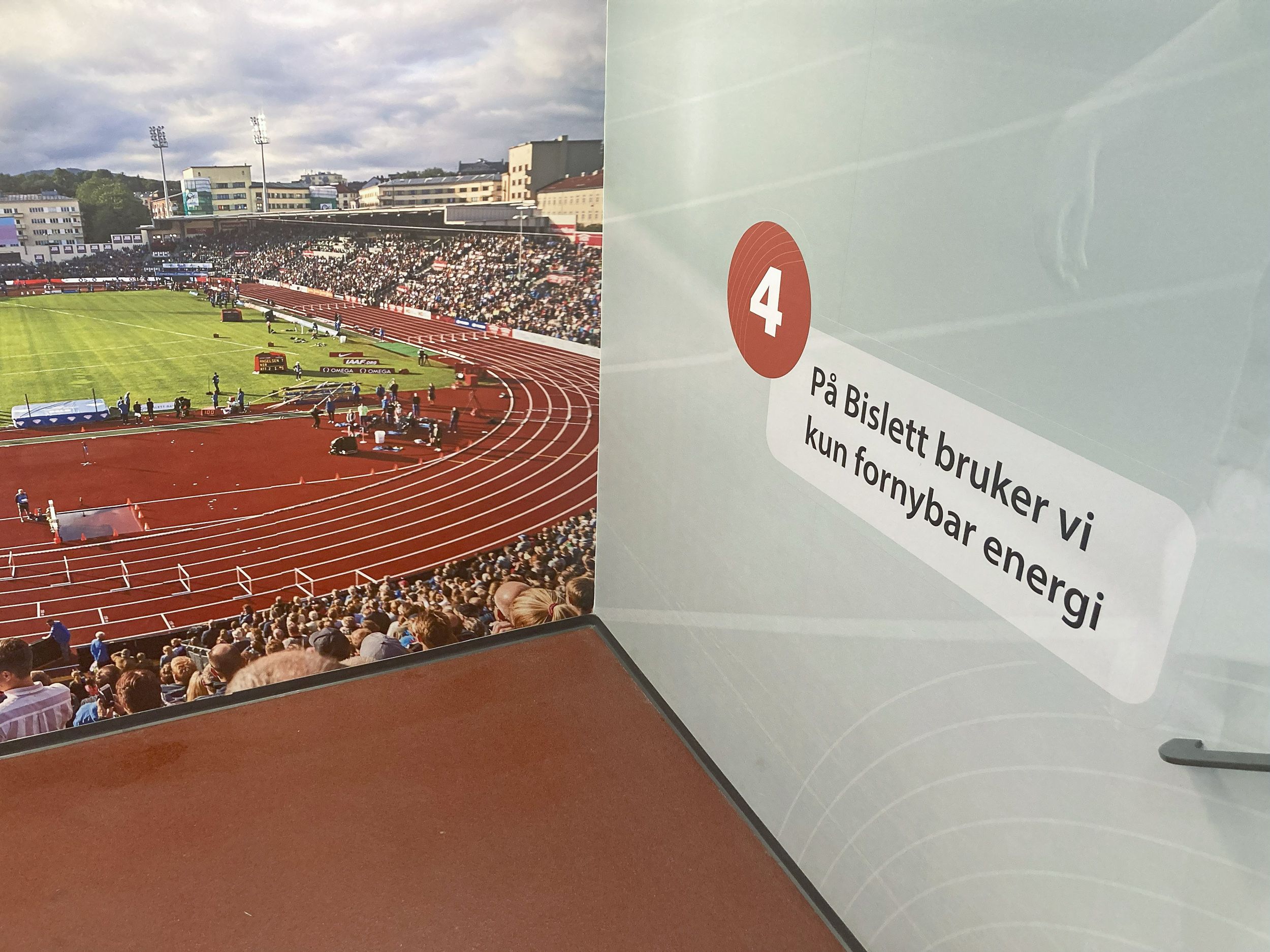 One of Bislett Stadium’s sustainability commandments: At Bislett, we only use renewable energy