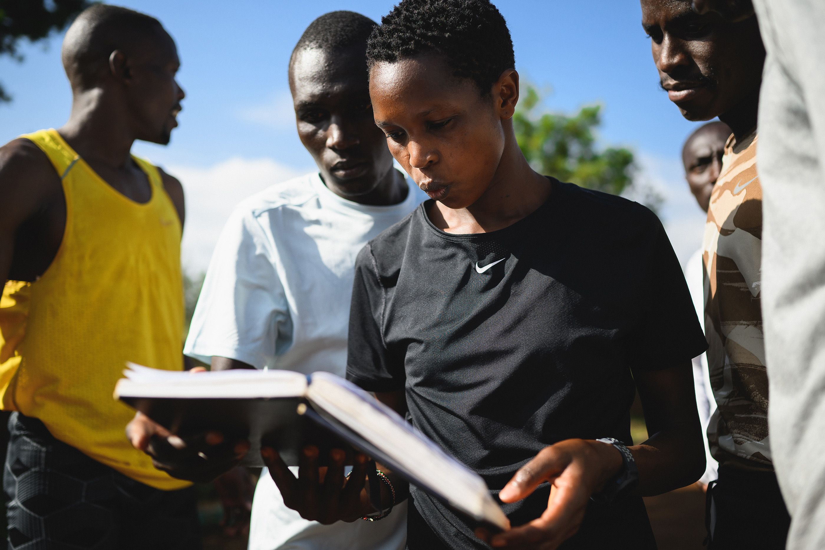 Jackline Chepkoech looks over the training session