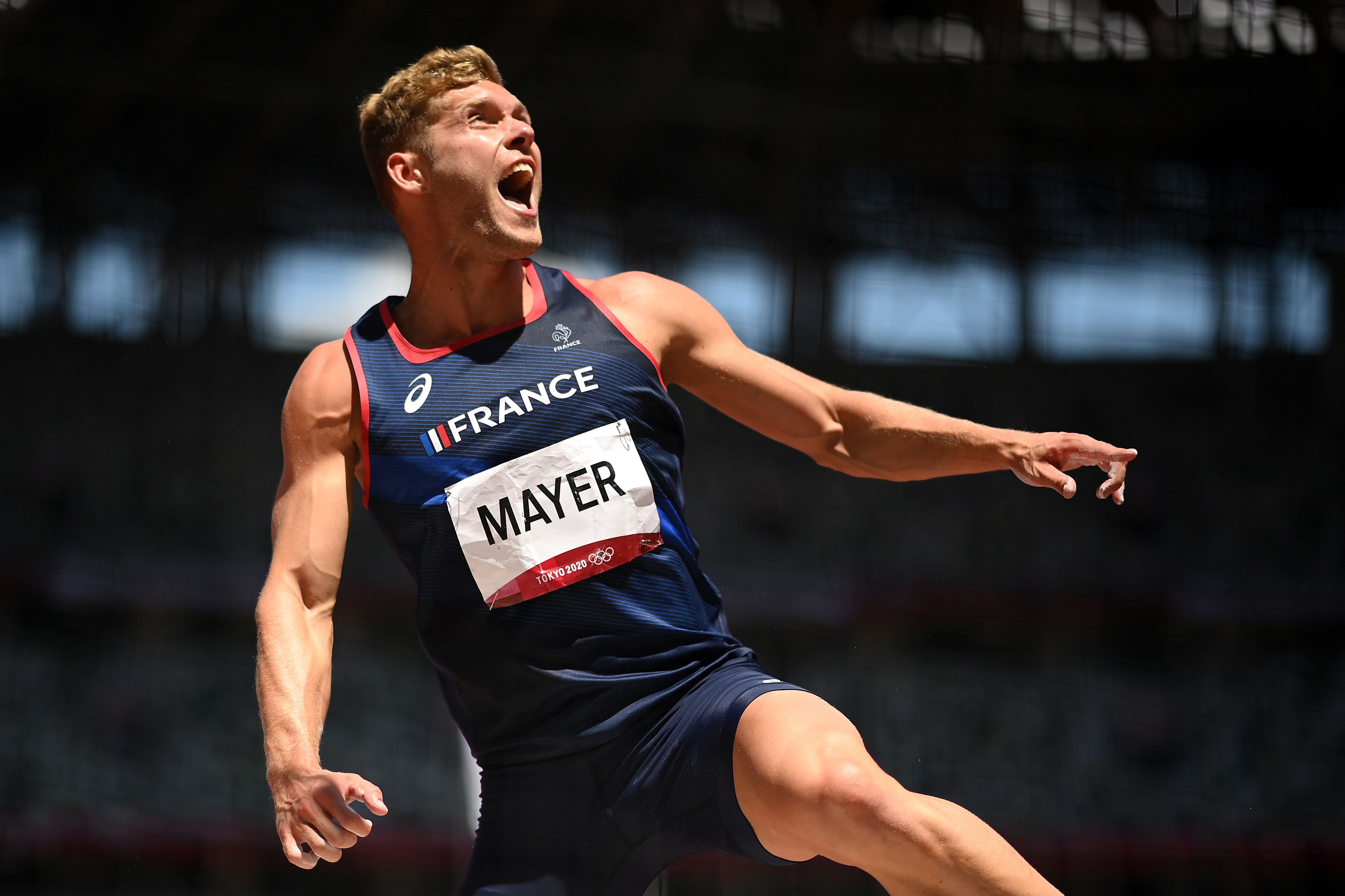 Kevin Mayer in the decathlon at the Tokyo Olympics