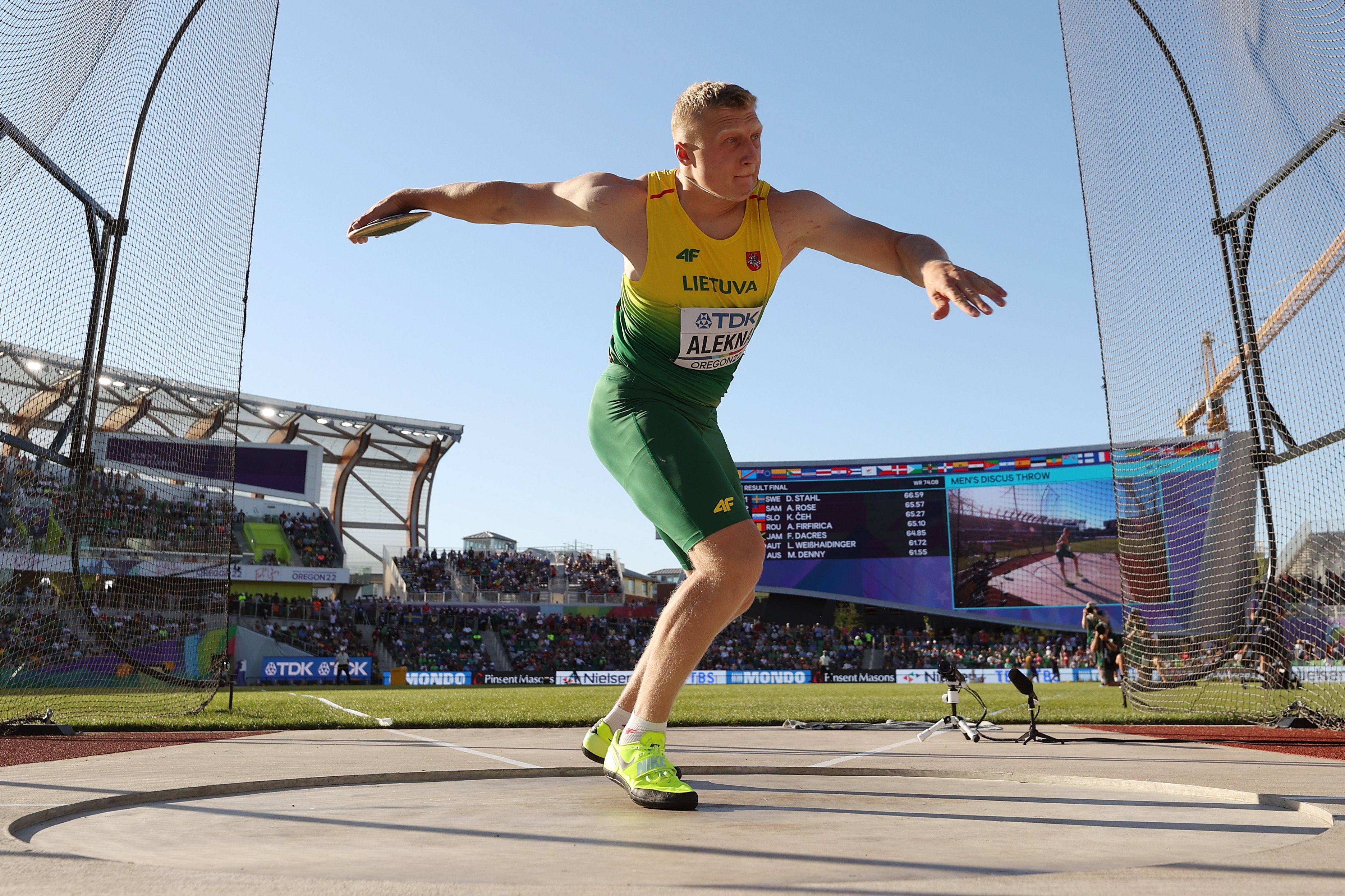 Mykolas Alekna at the World Athletics Championships Oregon22