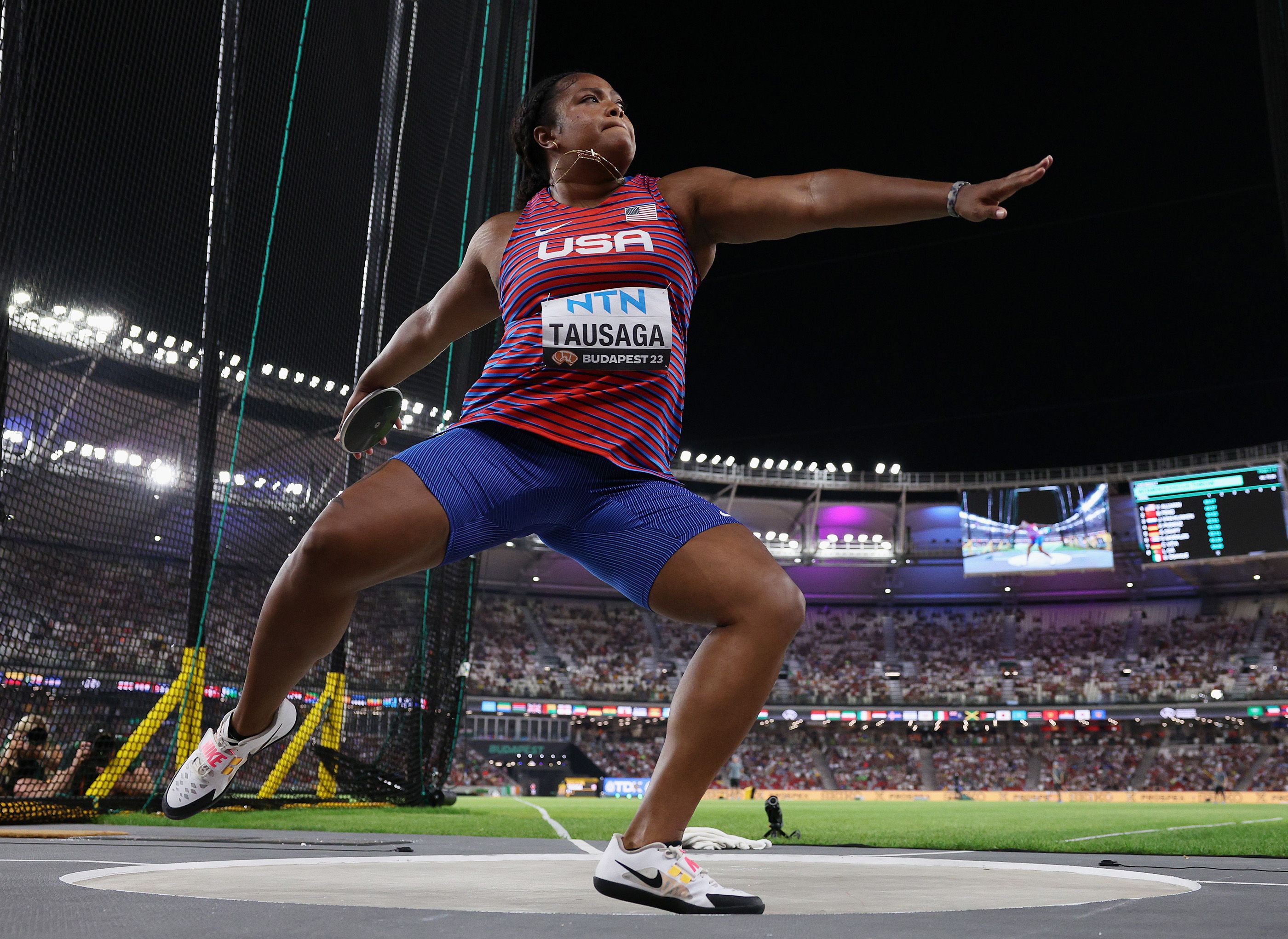 Laulauga Tausaga in the discus final at the World Athletics Championships Budapest 23