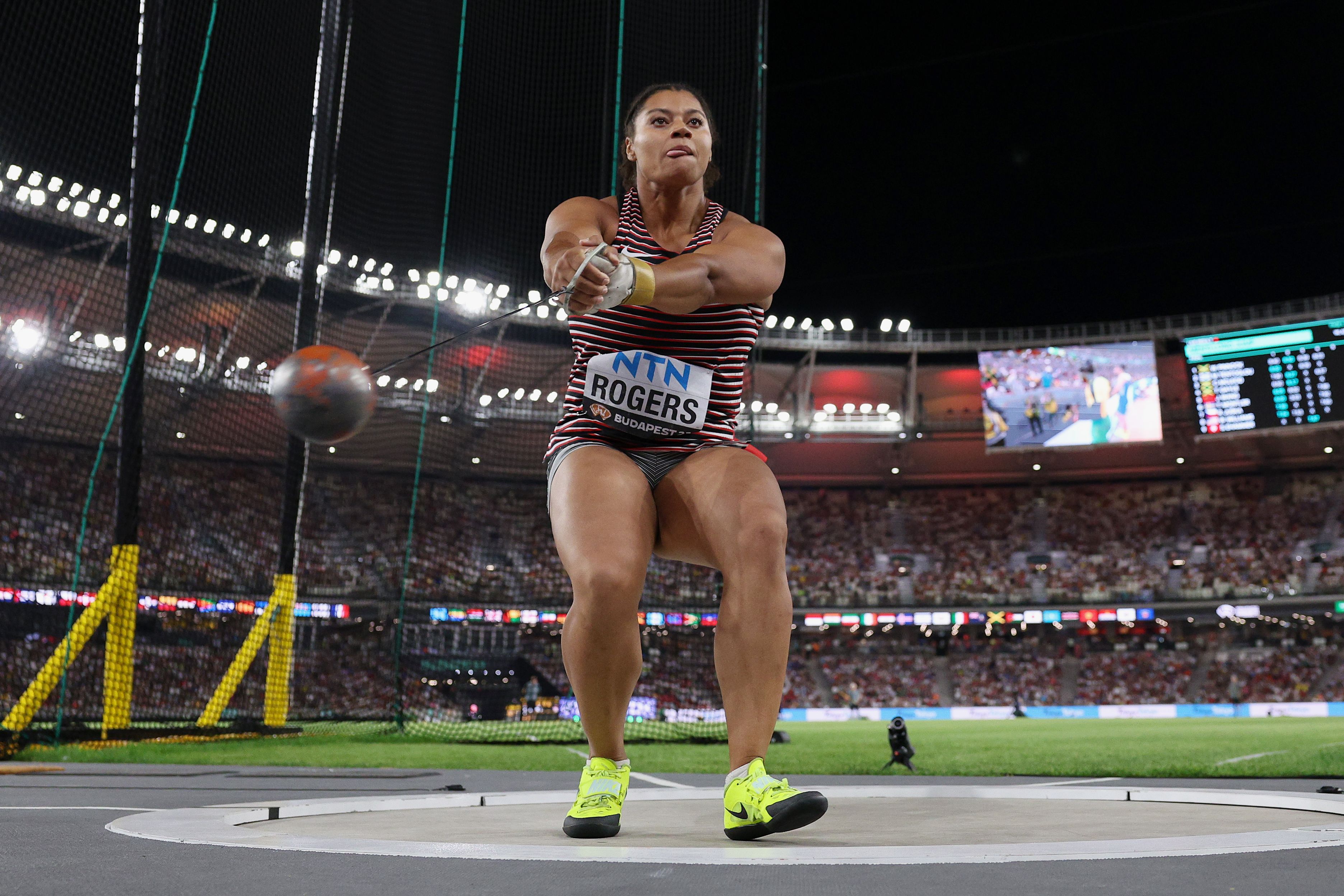 Camryn Rogers in the hammer at the World Athletics Championships Budapest 23