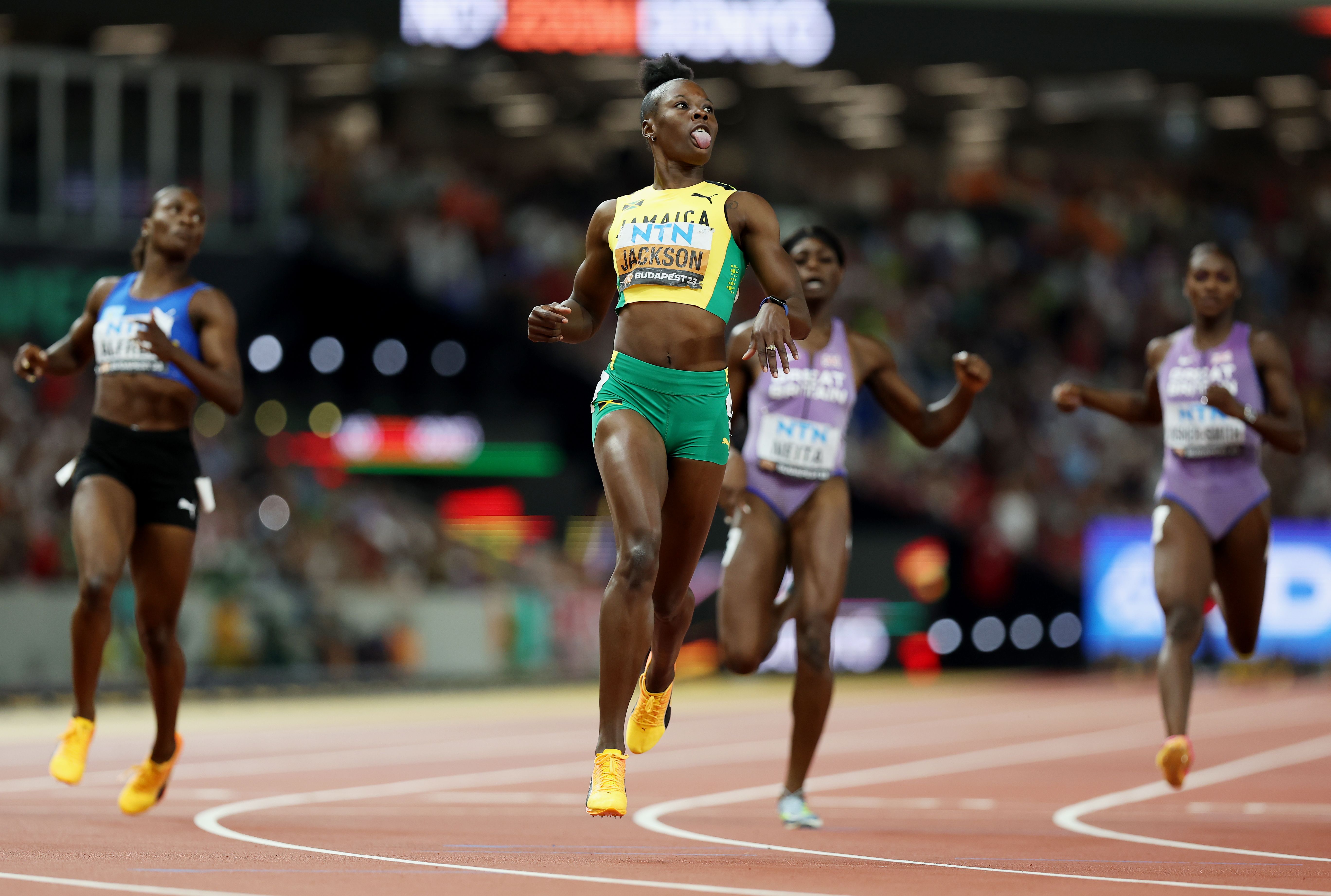 Shericka Jackson secures the 200m title at the World Athletics Championships Budapest 23