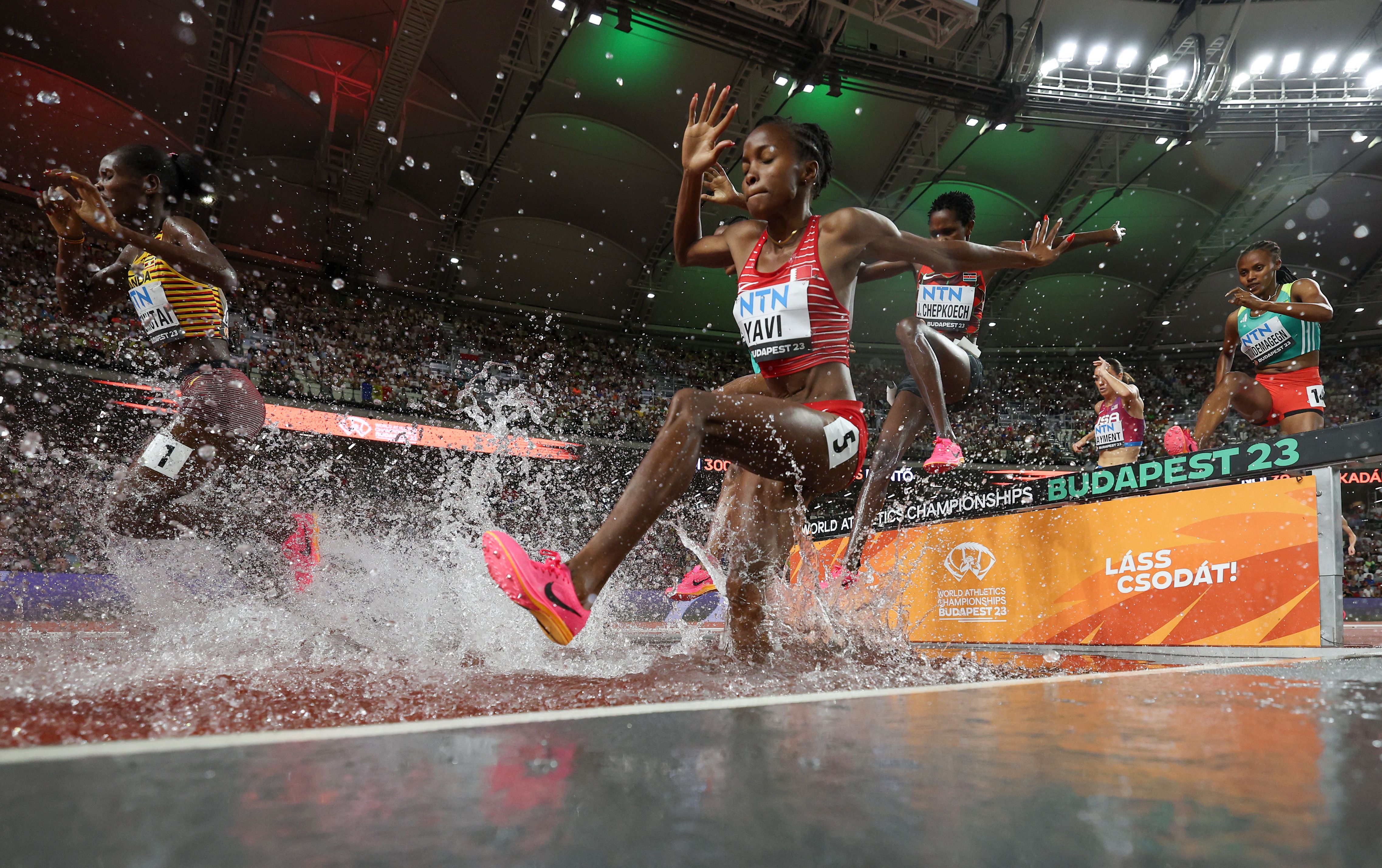 Winfred Mutile Yavi in the steeplechase at the World Athletics Championships Budapest 23