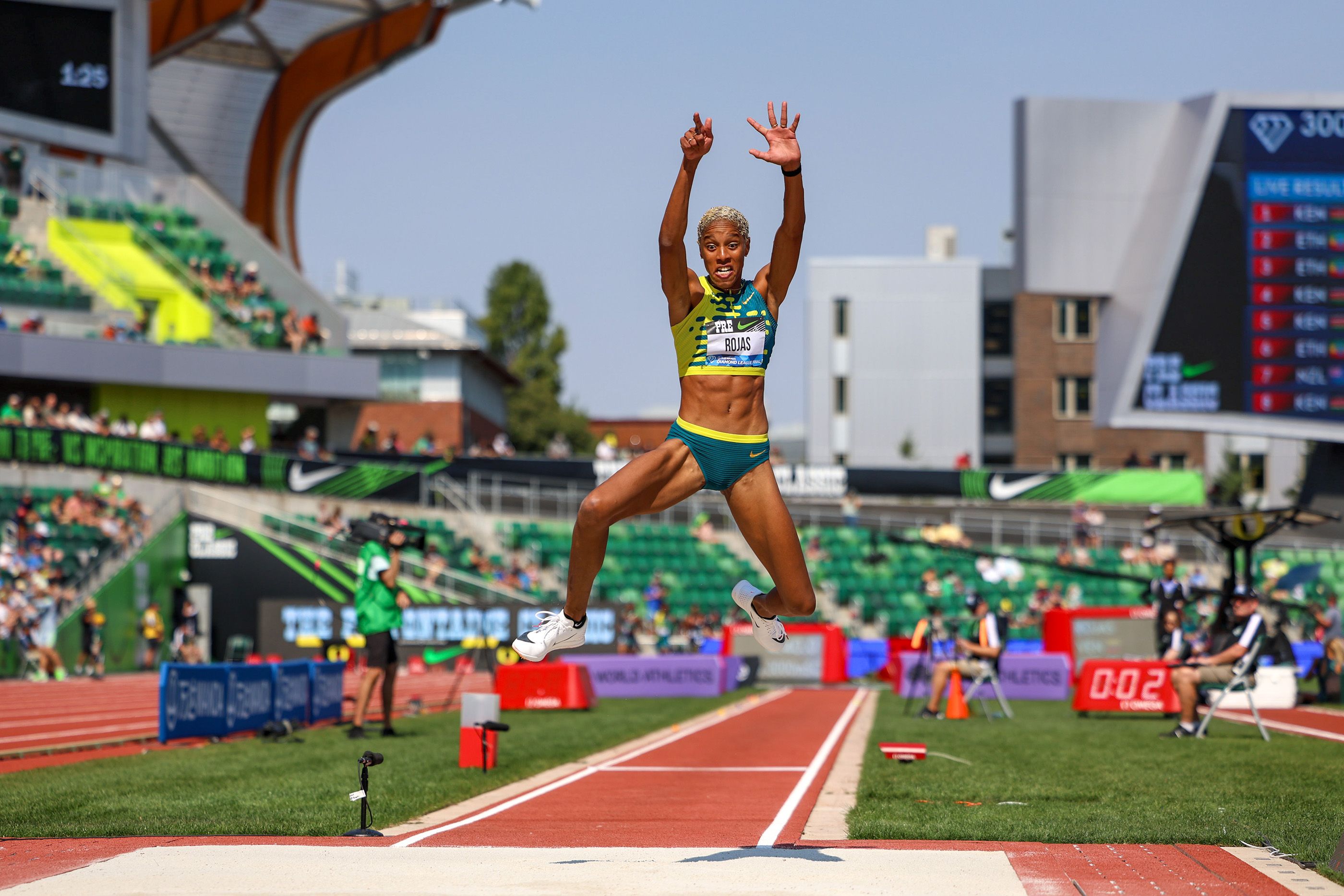 Triple jump winner Yulimar Rojas in action in Eugene