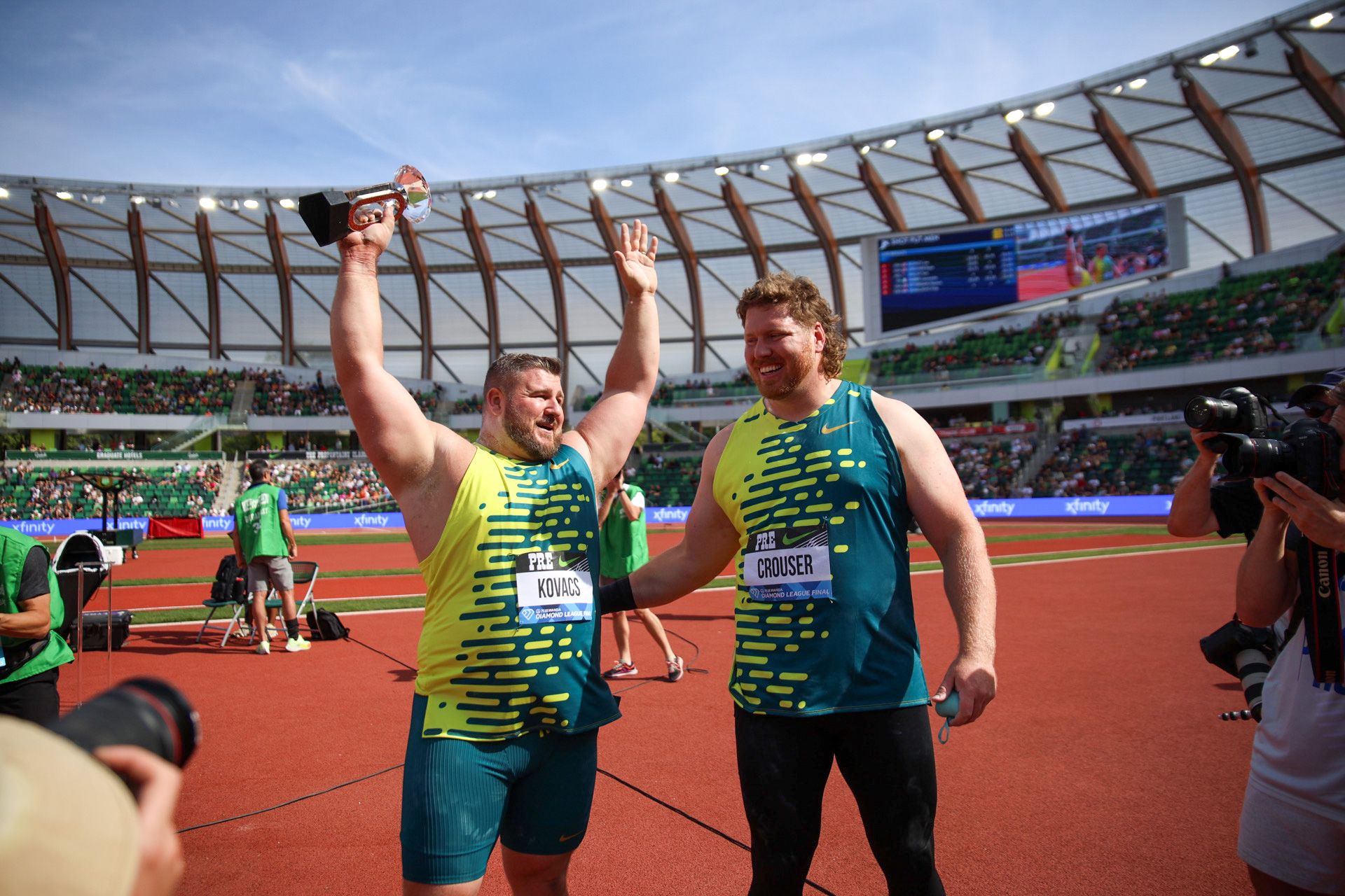 Joe Kovacs and Ryan Crouser in Eugene