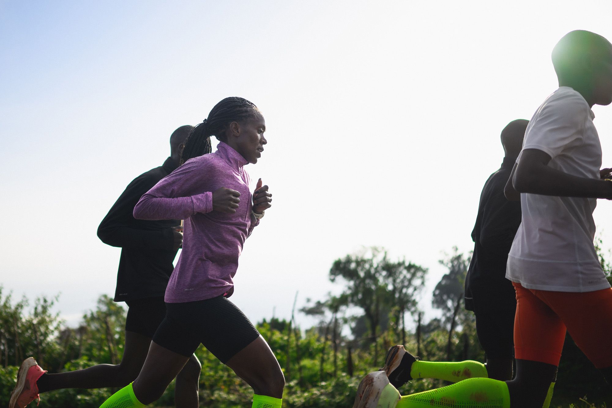 Faith Kipyegon on a long run