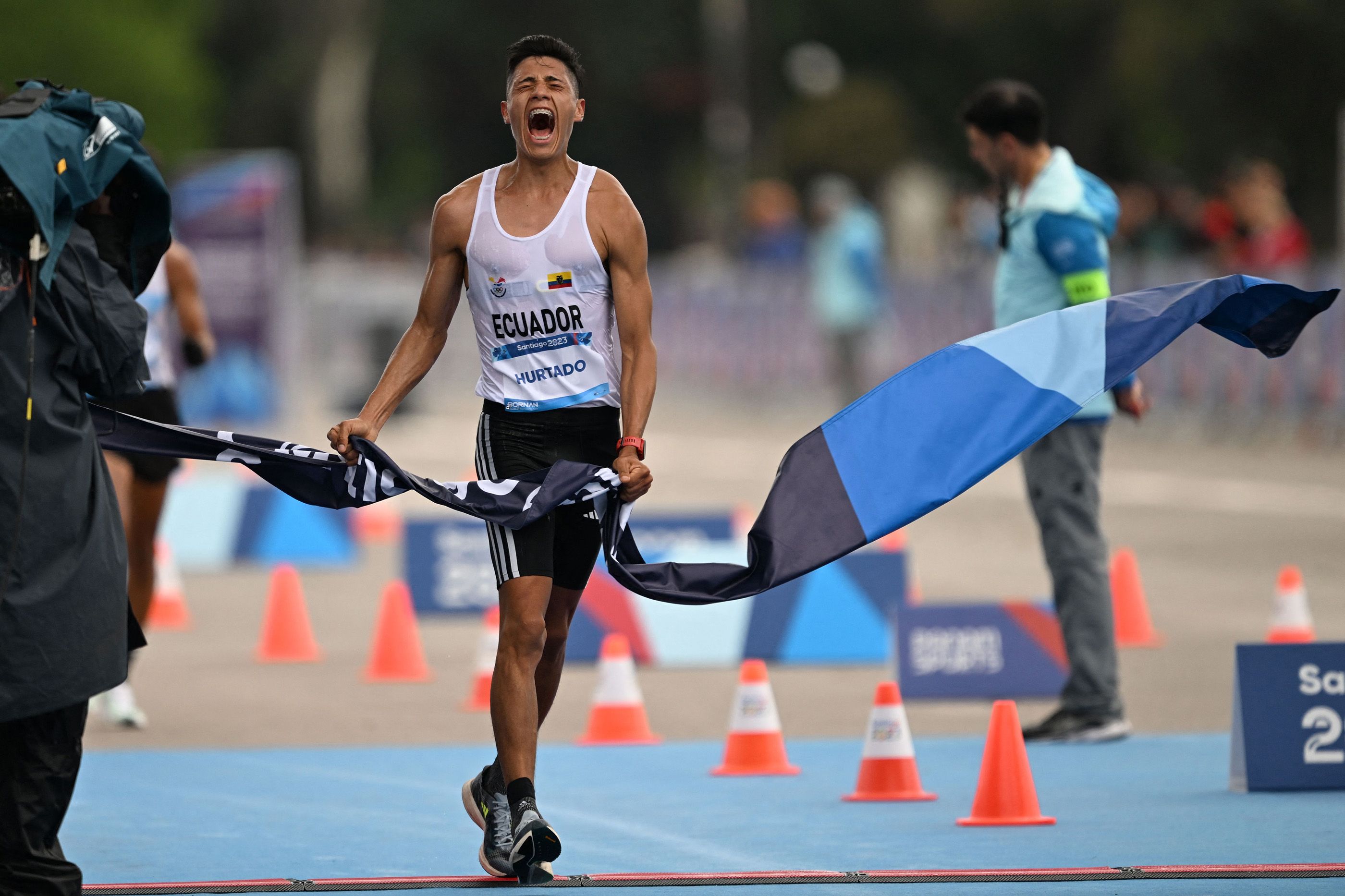 David Hurtado wins the men's 20km race walk at the Pan American Games