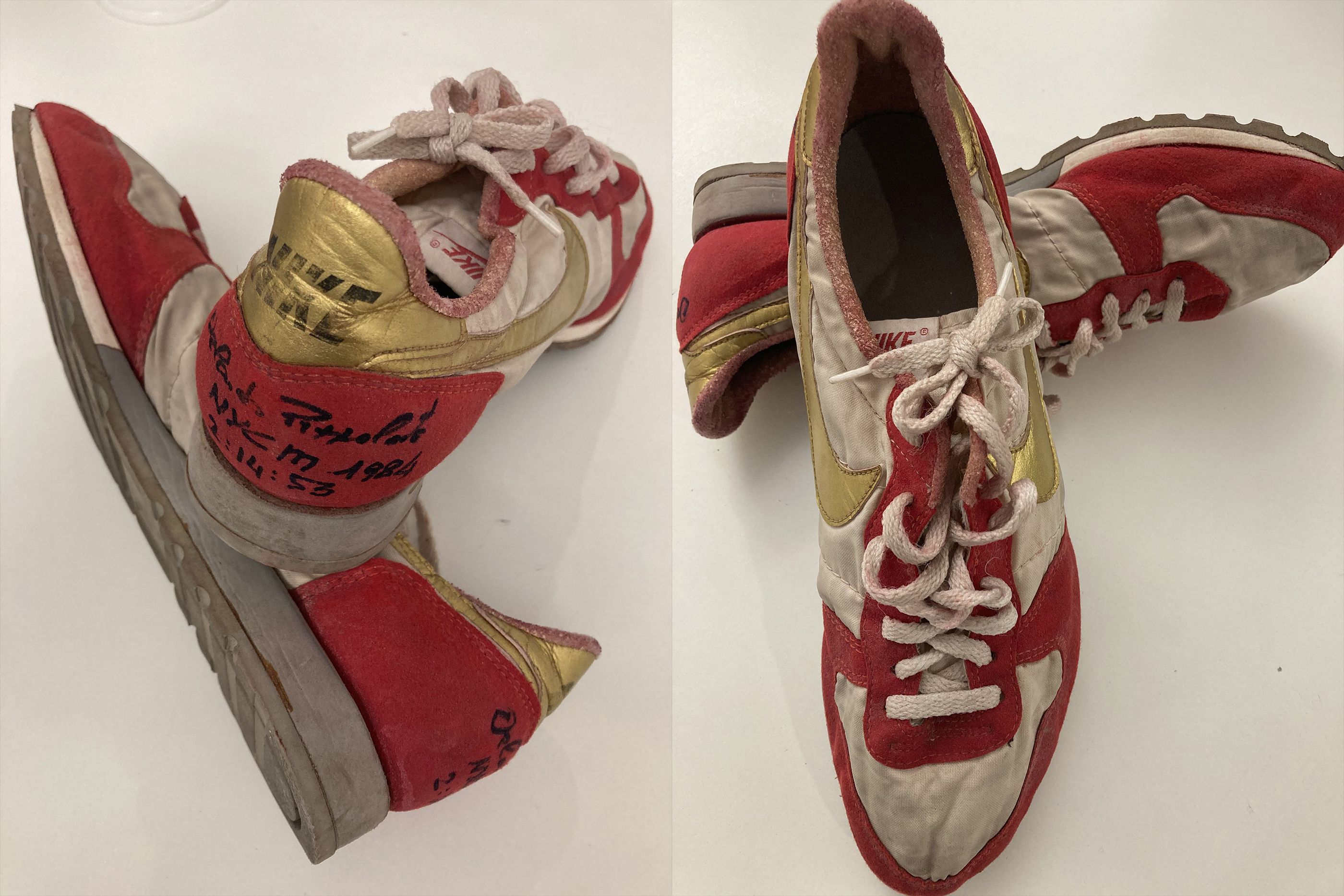 The shoes that took Orlando Pizzolato to his 1984 New York City Marathon win