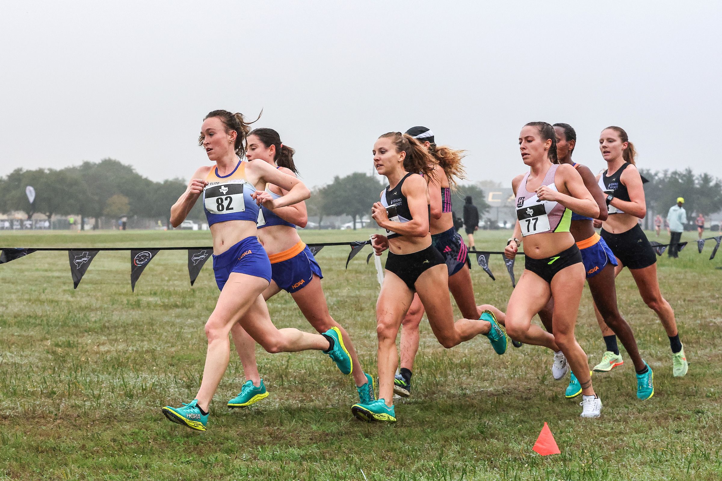 Katie Wasserman (82) leads at the Cross Champs in Austin