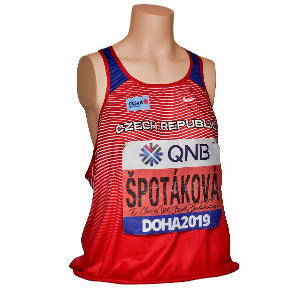 Barbora Spotakova's vest from the 2019 World Championships