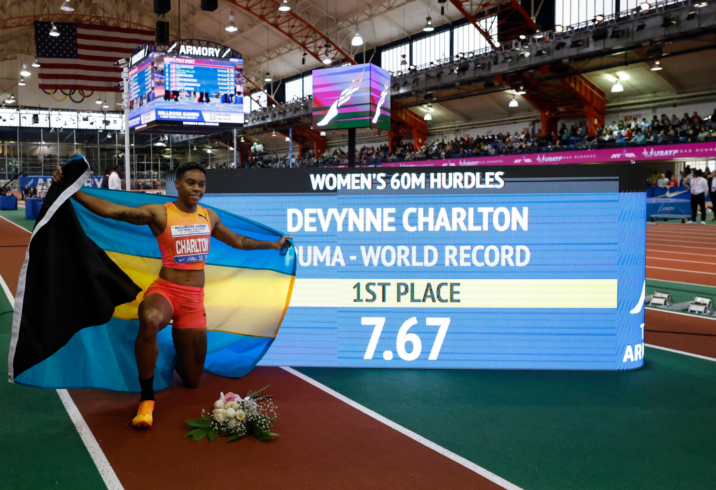 Devynne Charlton with her world record figures in New York