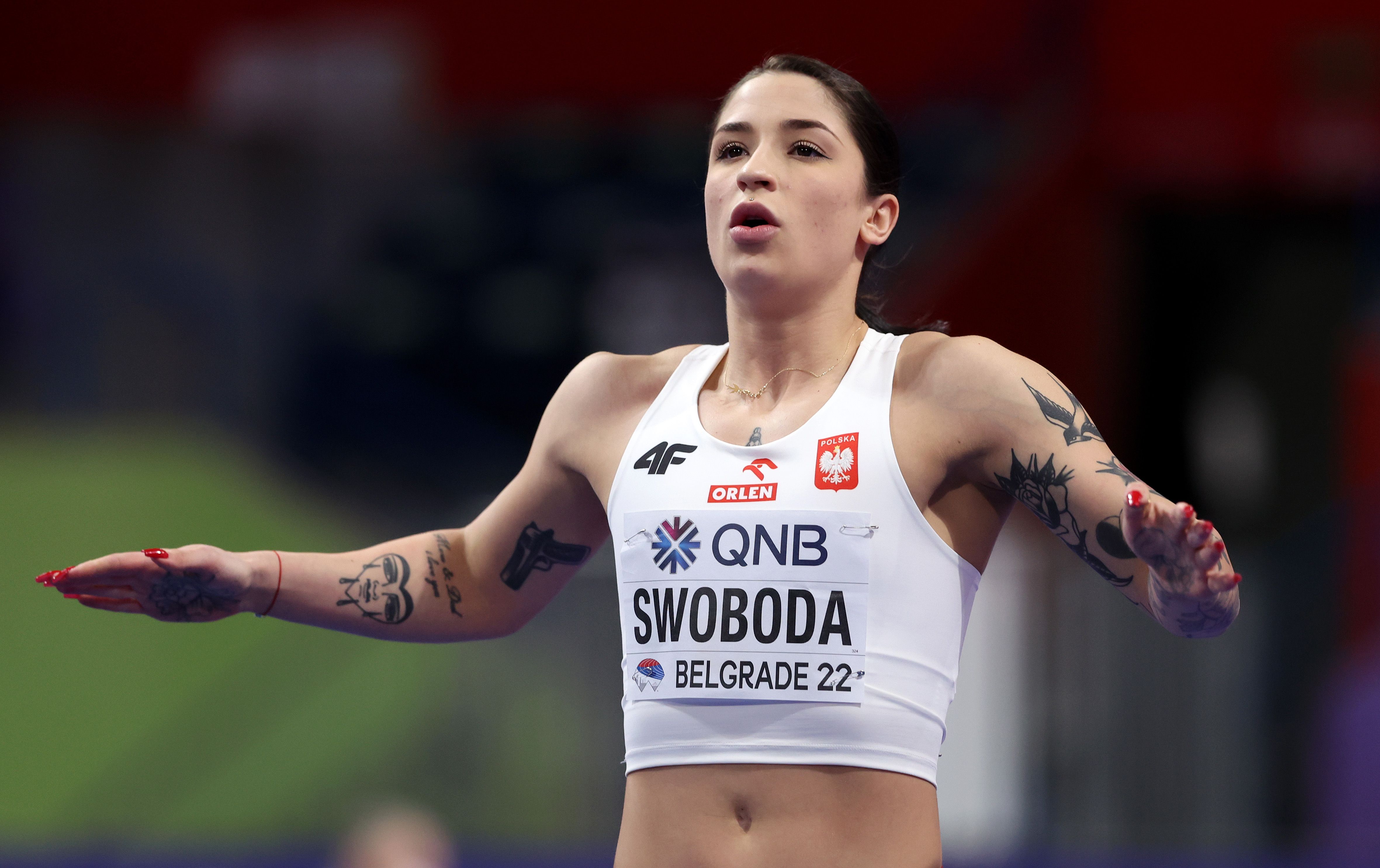 Ewa Swoboda at the World Athletics Indoor Championships Belgrade 22