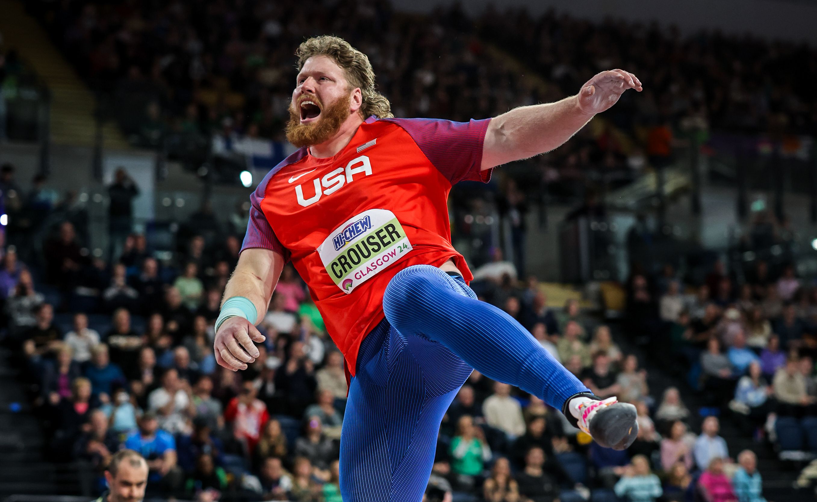 Ryan Crouser in action at the World Athletics Indoor Championships Glasgow 24