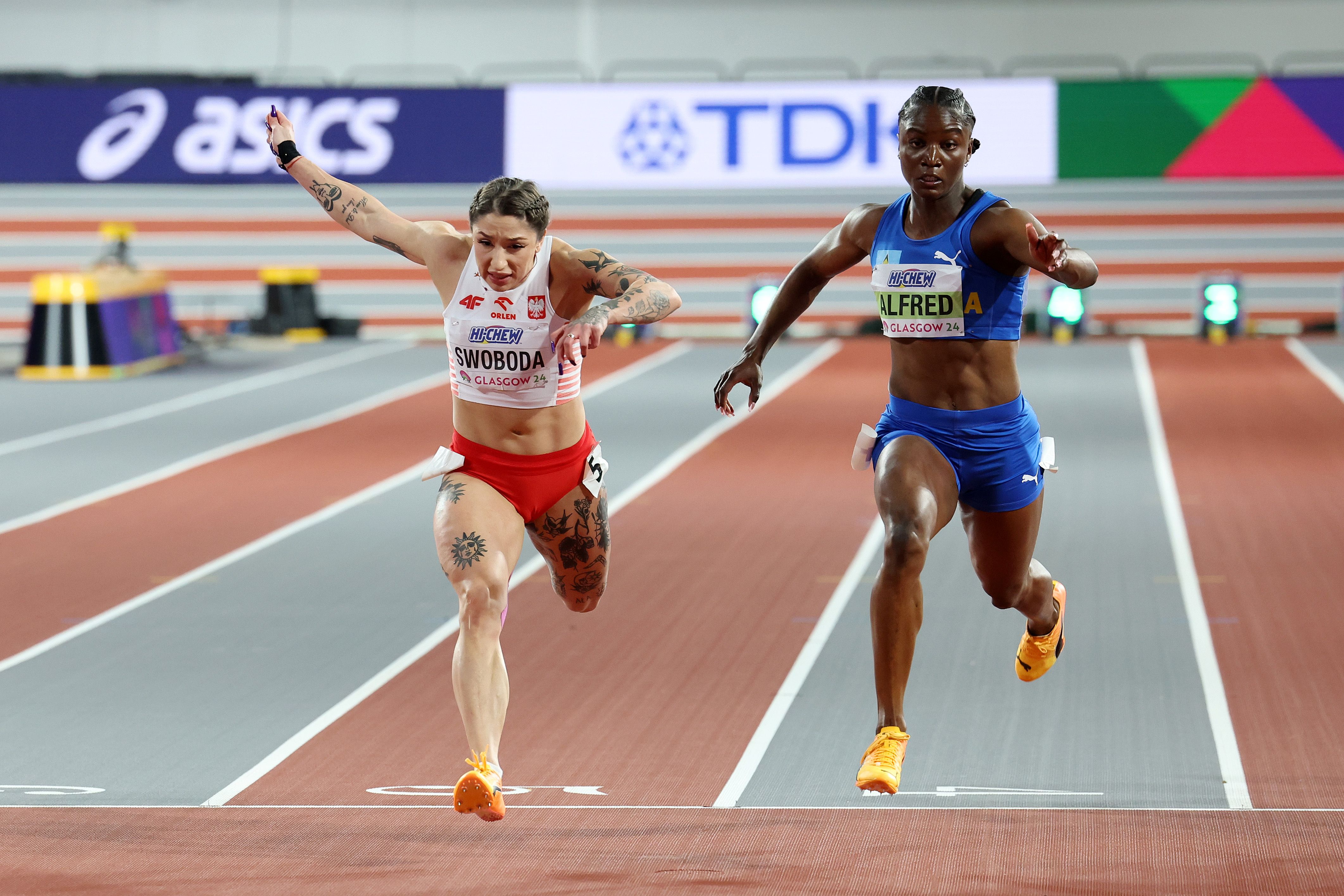 Julien Alfred wins the 60m at the World Athletics Indoor Championships Glasgow 24