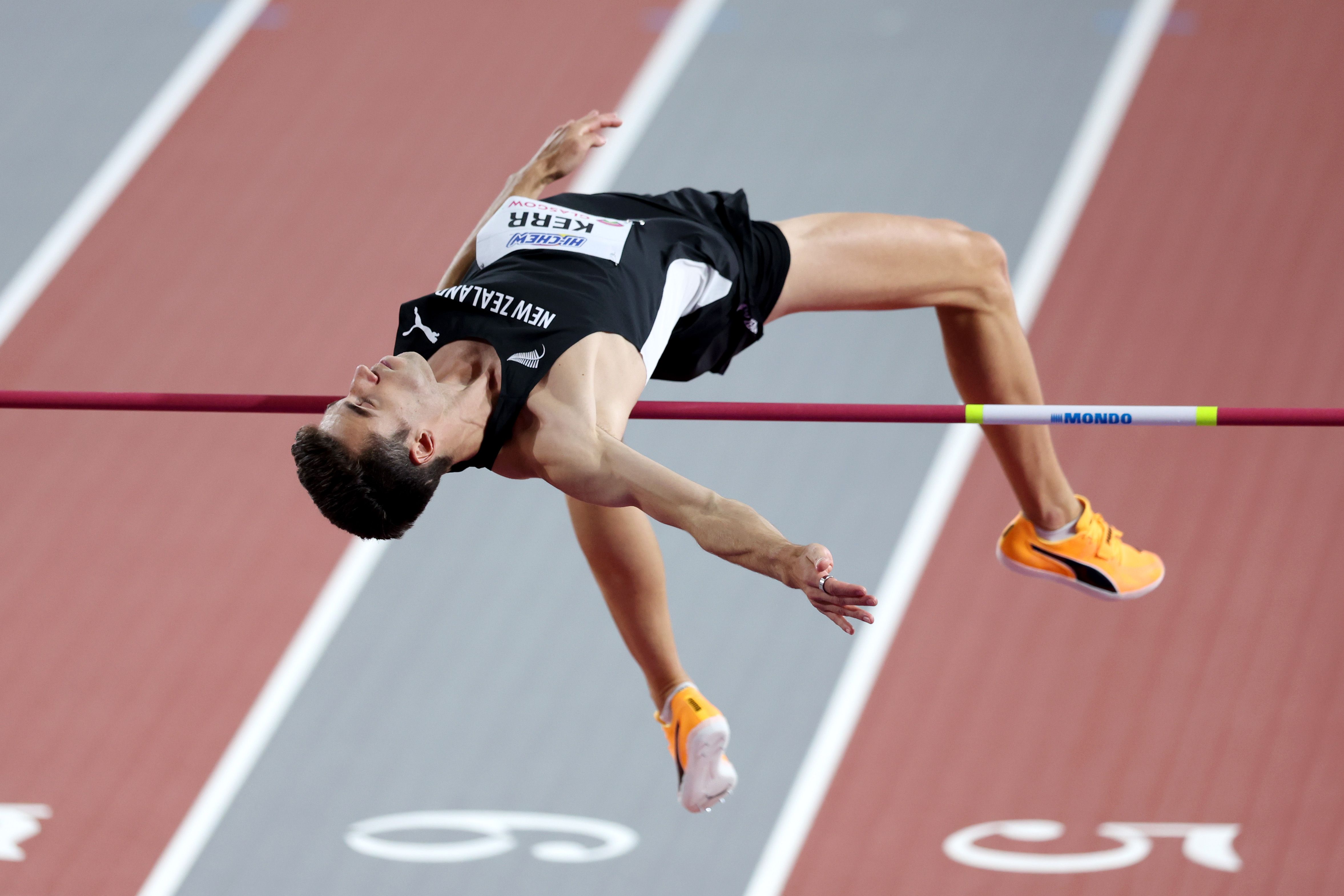 Hamish Kerr in the high jump at the World Athletics Indoor Championships Glasgow 24